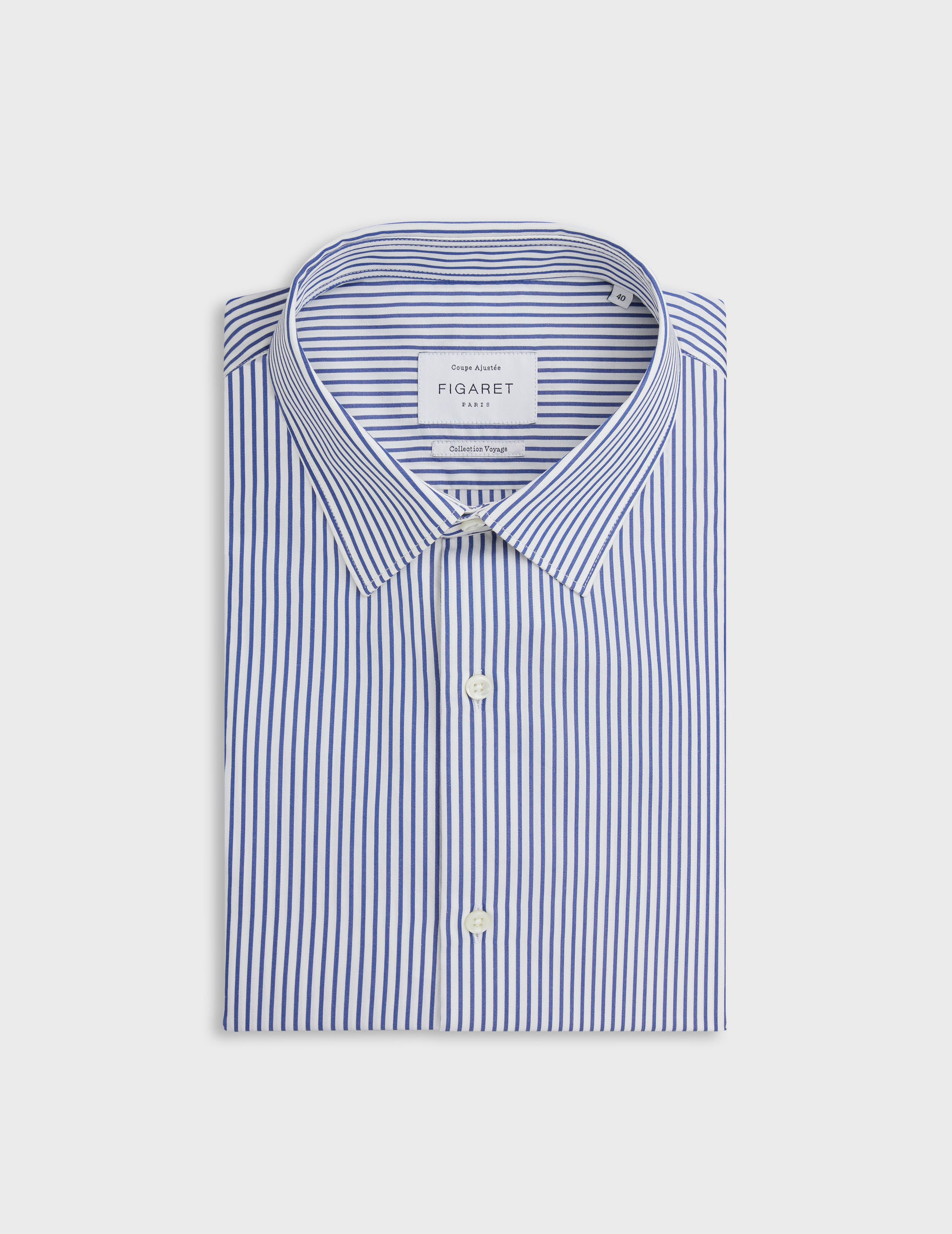 fitted navy Striped wrinkle-free shirt