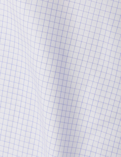 Chemise semi-ajustée infroissable à carreaux bleus