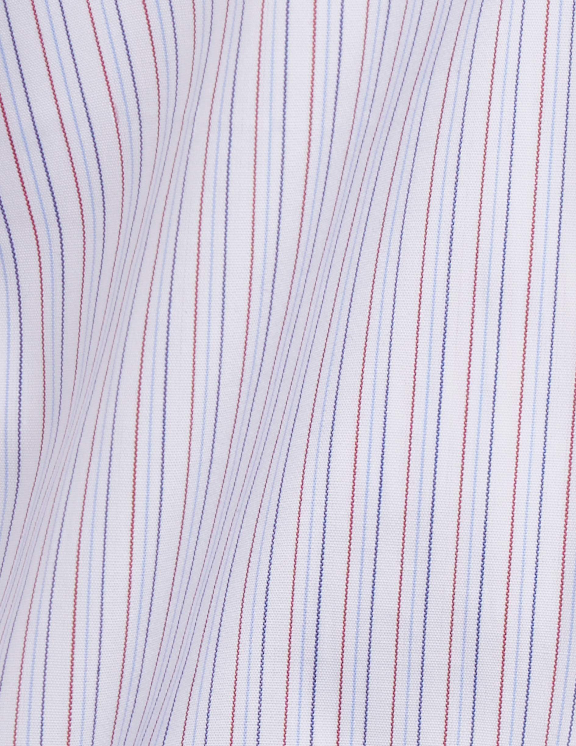 Striped red semi-fitted shirt - Poplin - Figaret Collar