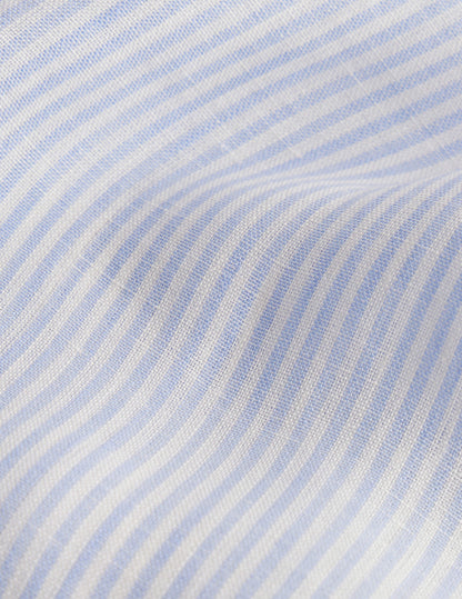 Hilario shirt in light blue striped linen