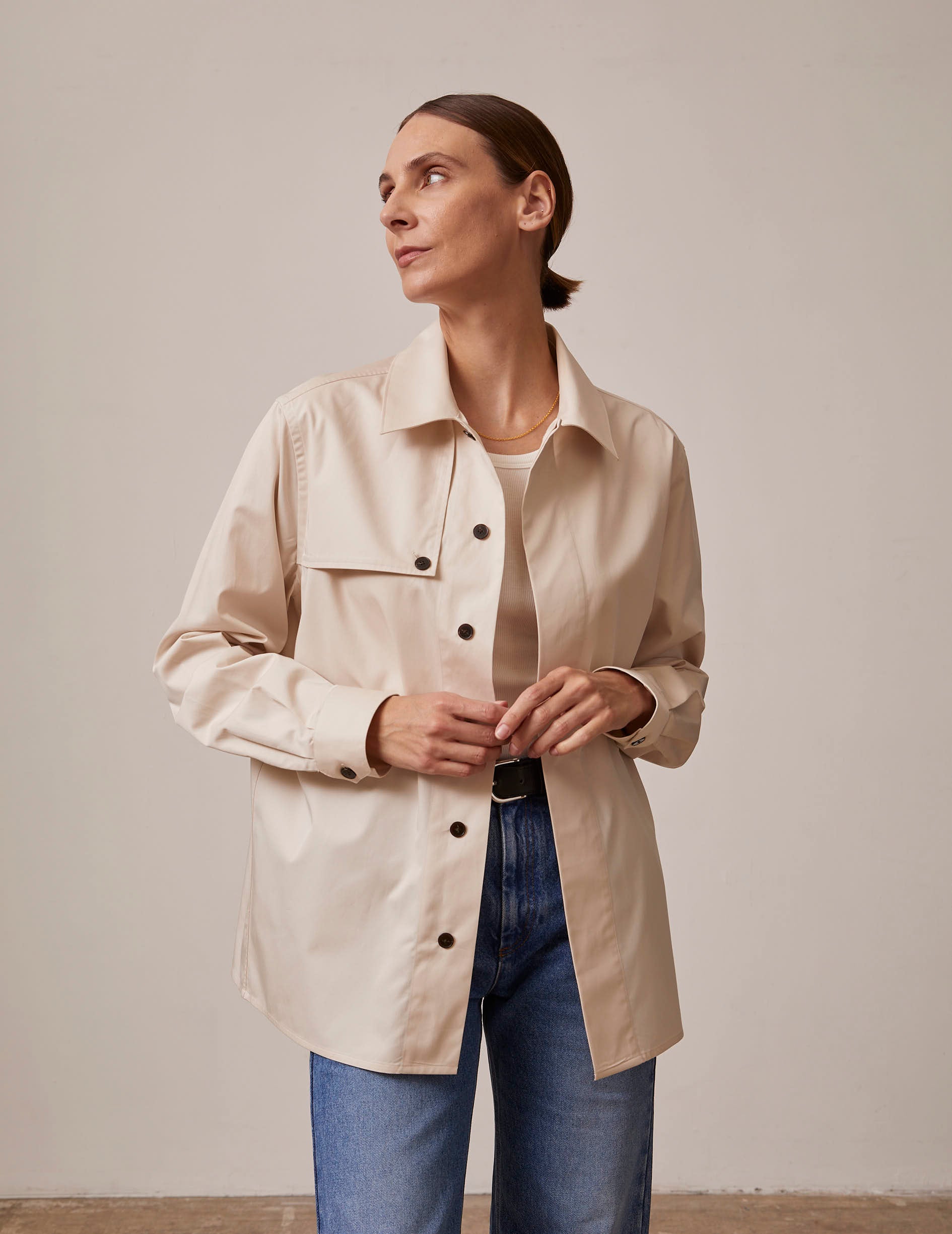 Chemise Saint-Germain écrue - Twill - Col Chemise