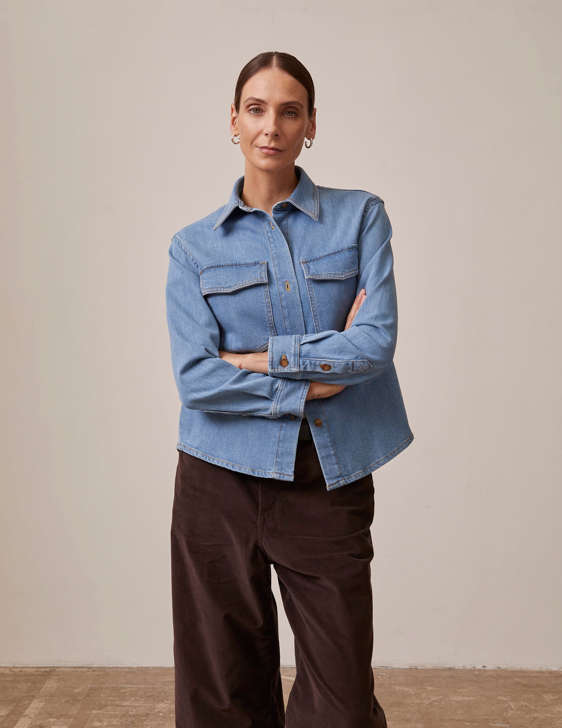 Ingrid overshirt in blue denim