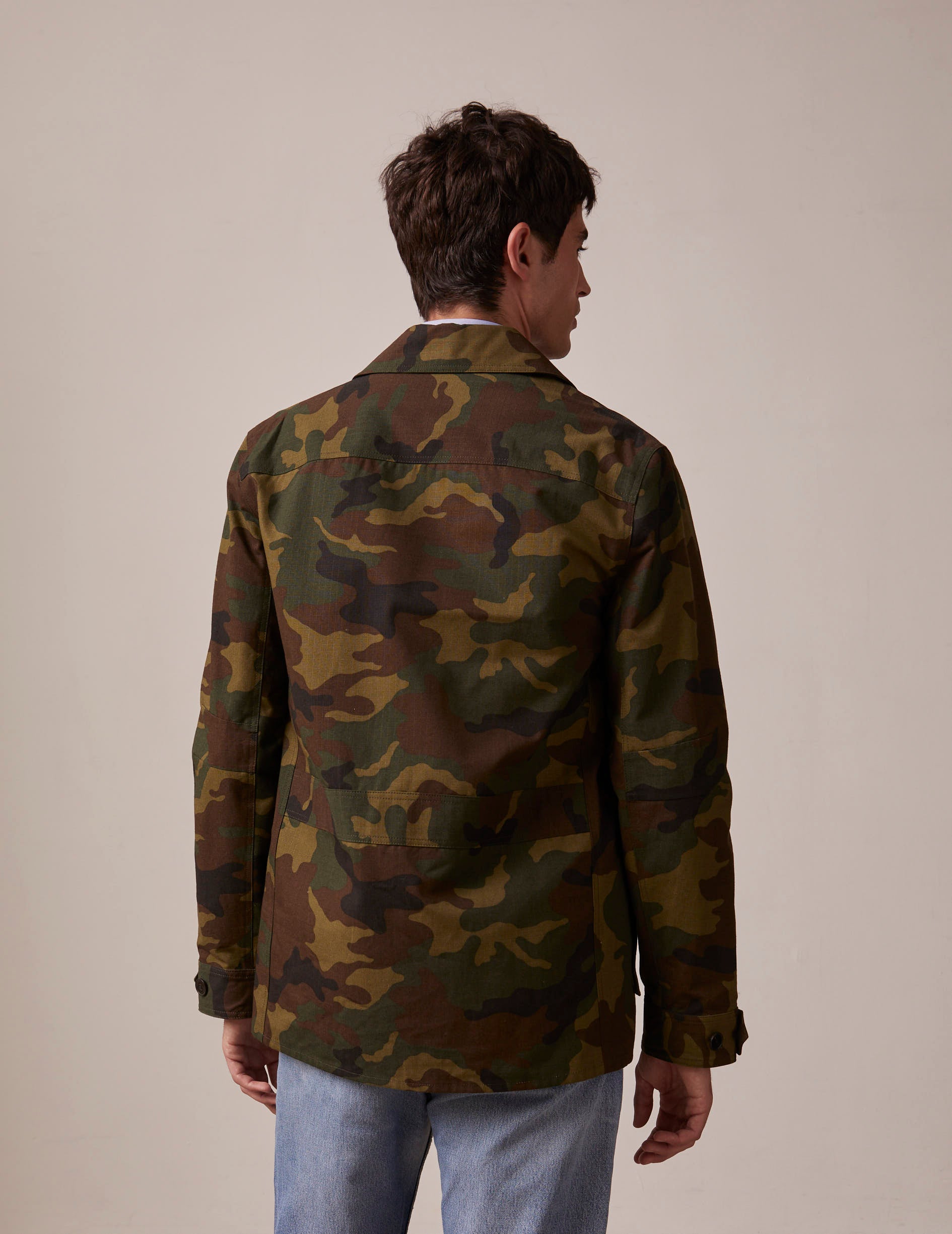 khaki print ripstop Isao jacket