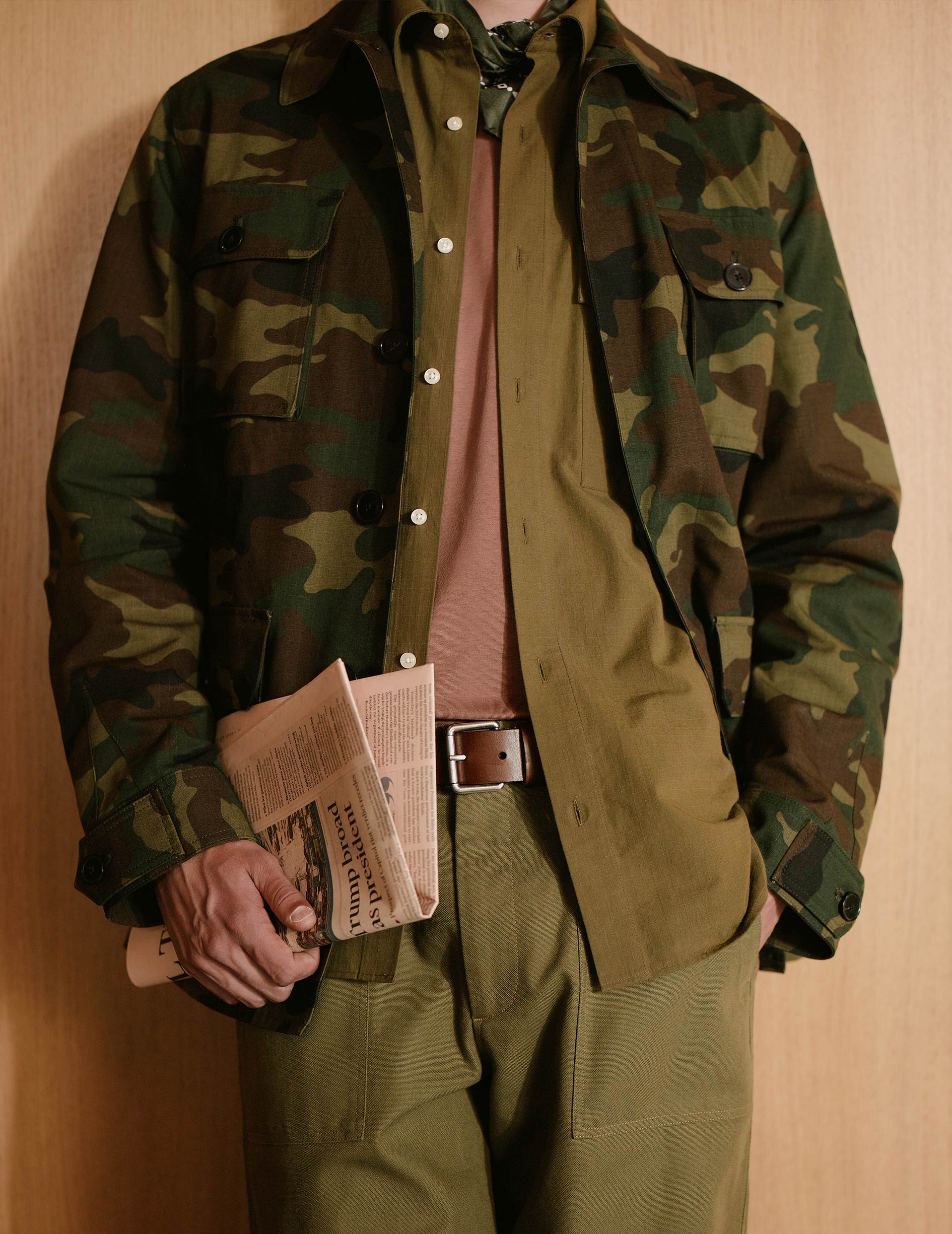 khaki print ripstop Isao jacket