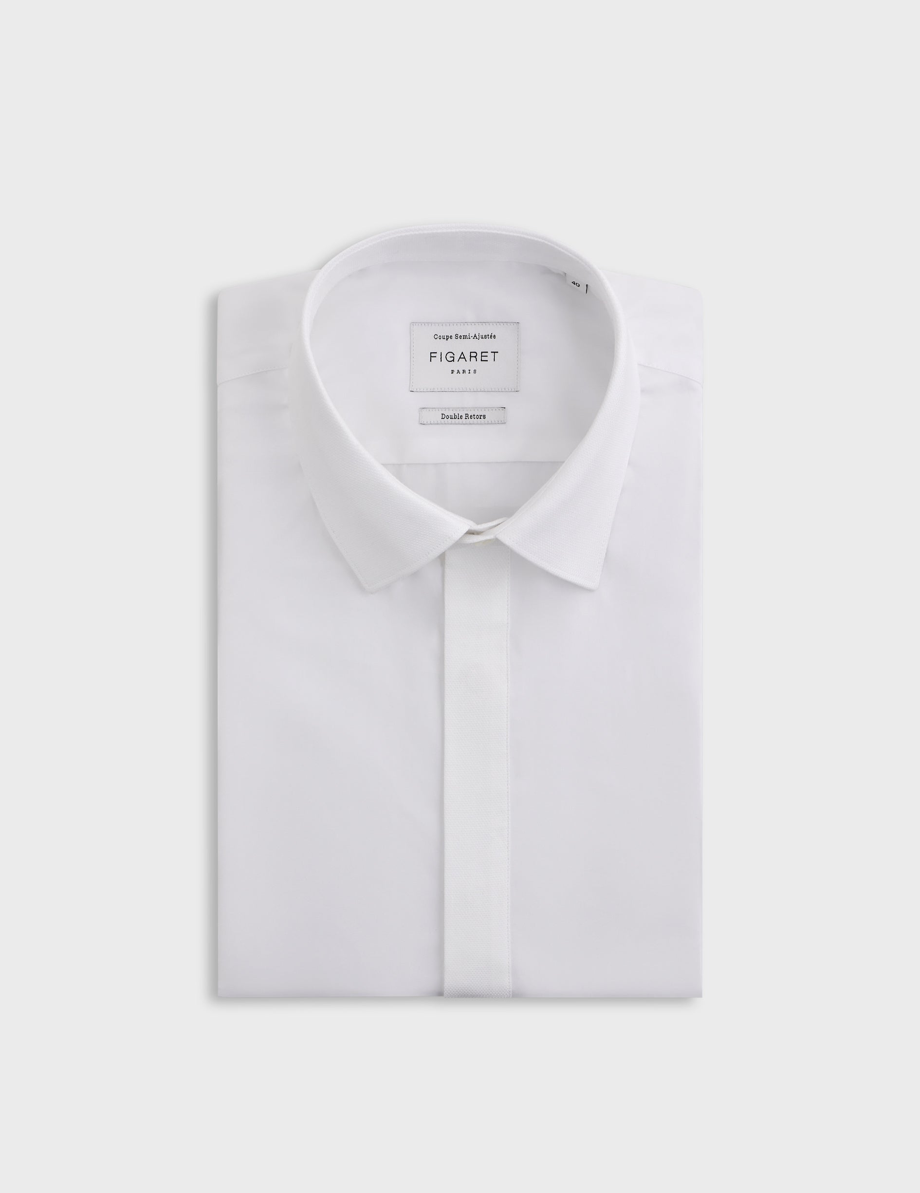 Hidden Button Down Collar Dress Shirts Semi-fitted White Hidden