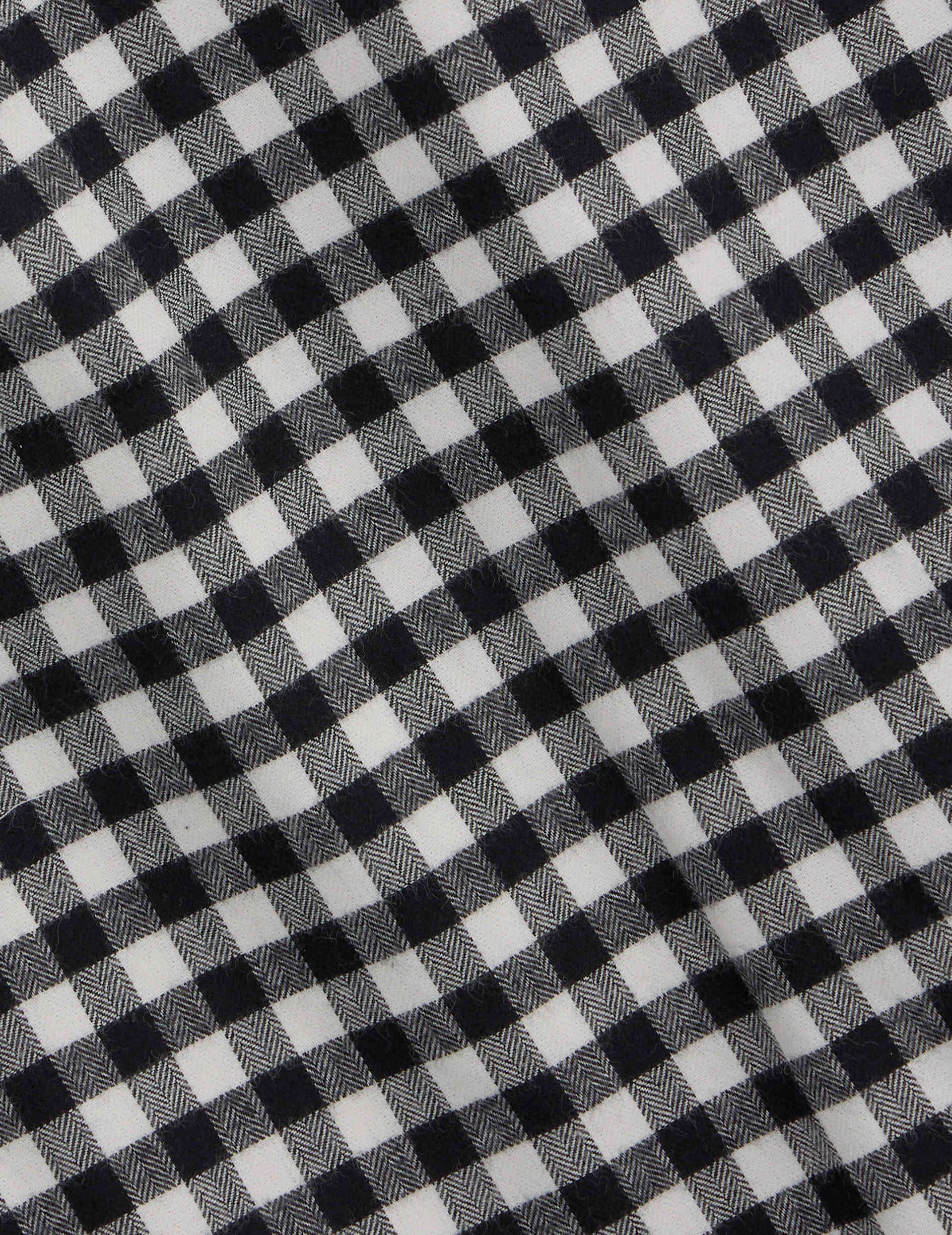 Chemise Florian à carreaux noirs - Flanelle - Col Français