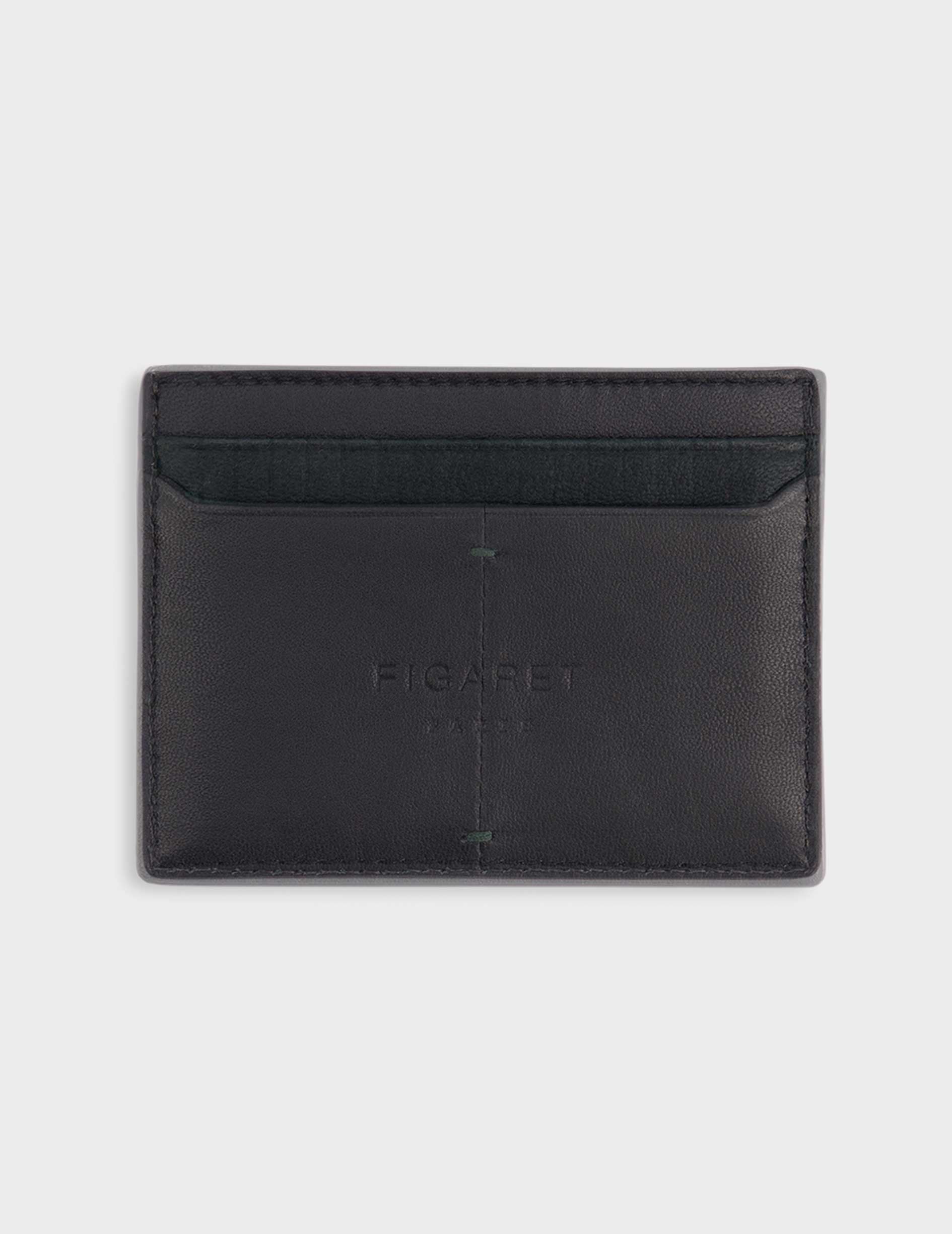 Black leather card holder