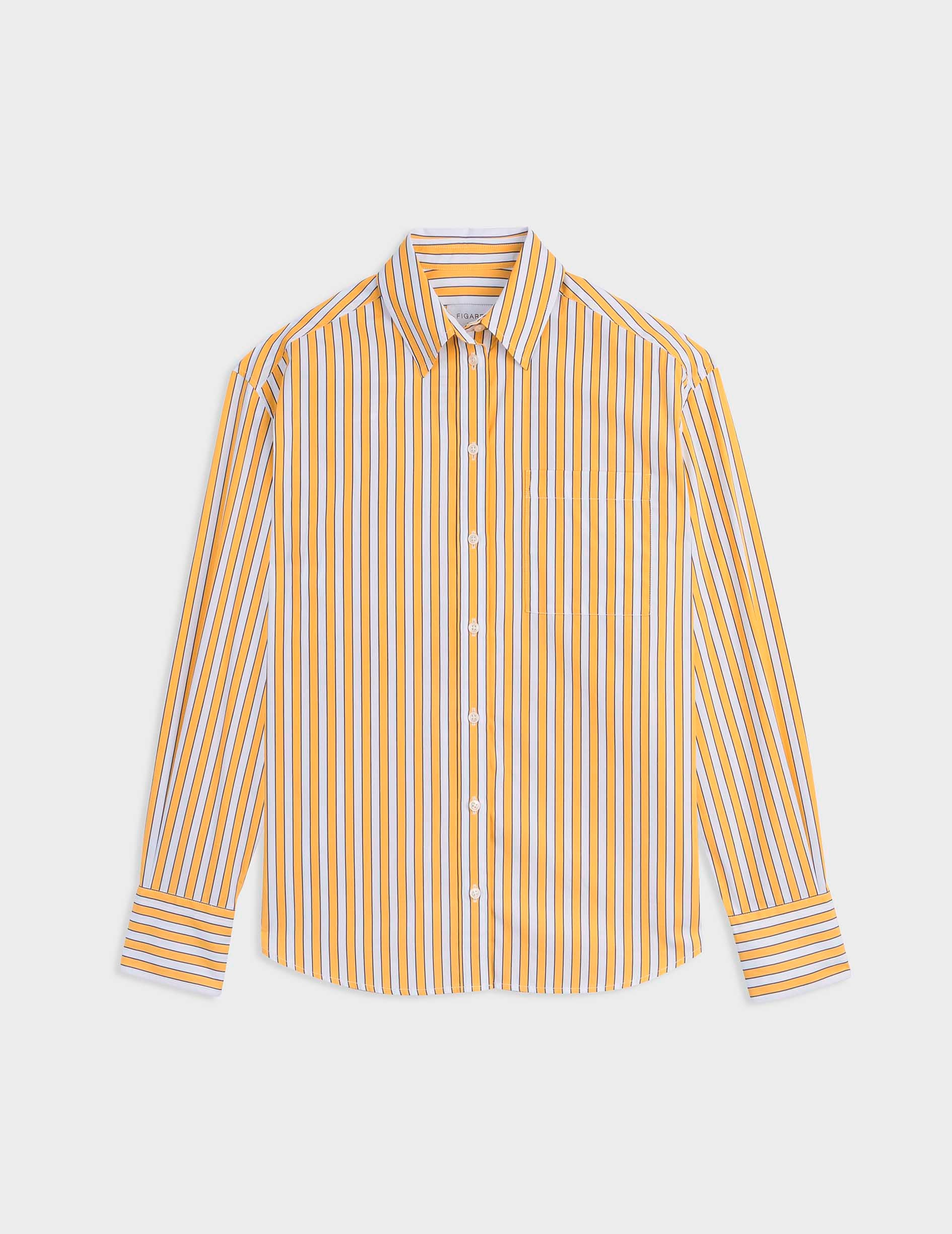 Yellow striped Charlotte shirt - Poplin - Shirt Collar