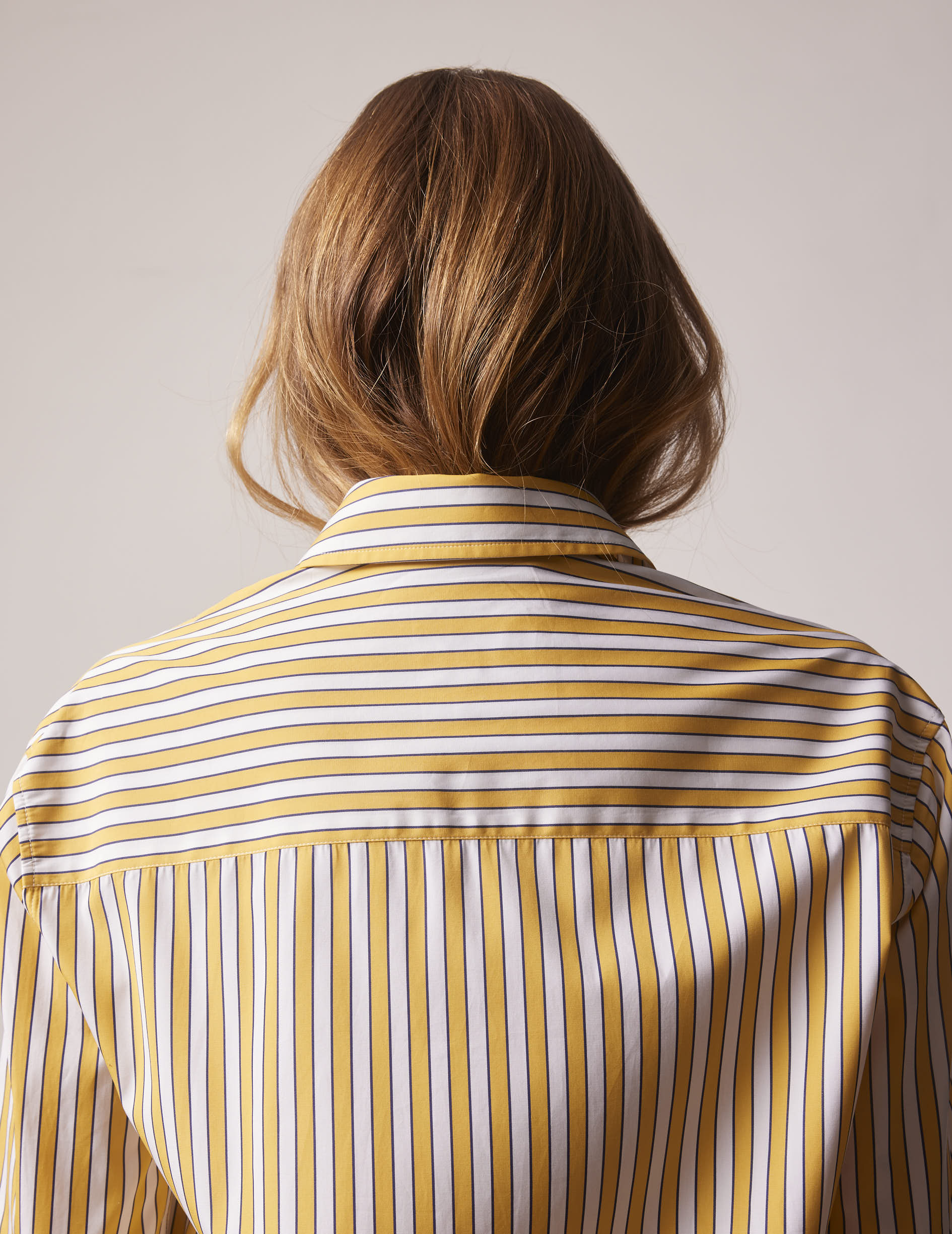 Yellow striped Charlotte shirt - Poplin - Shirt Collar