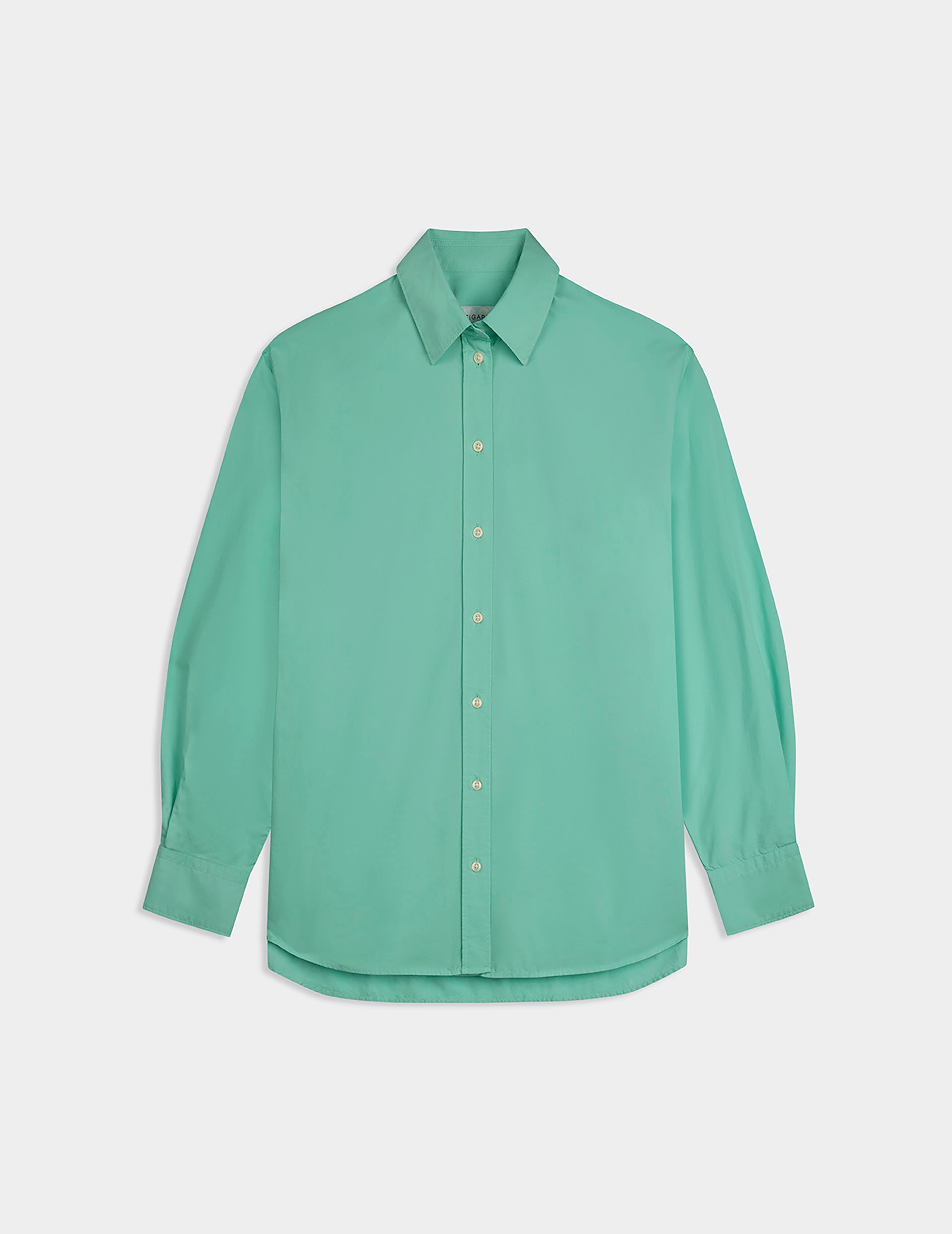 Chemise oversize Delina verte - Popeline - Col Chemise