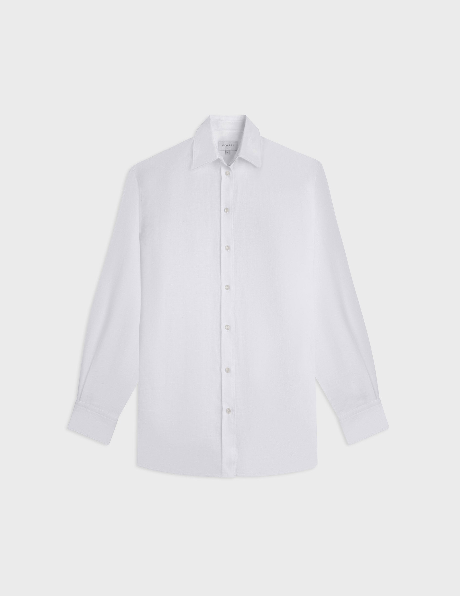Chemise oversize Delina en lin blanc - Lin - Col Chemise