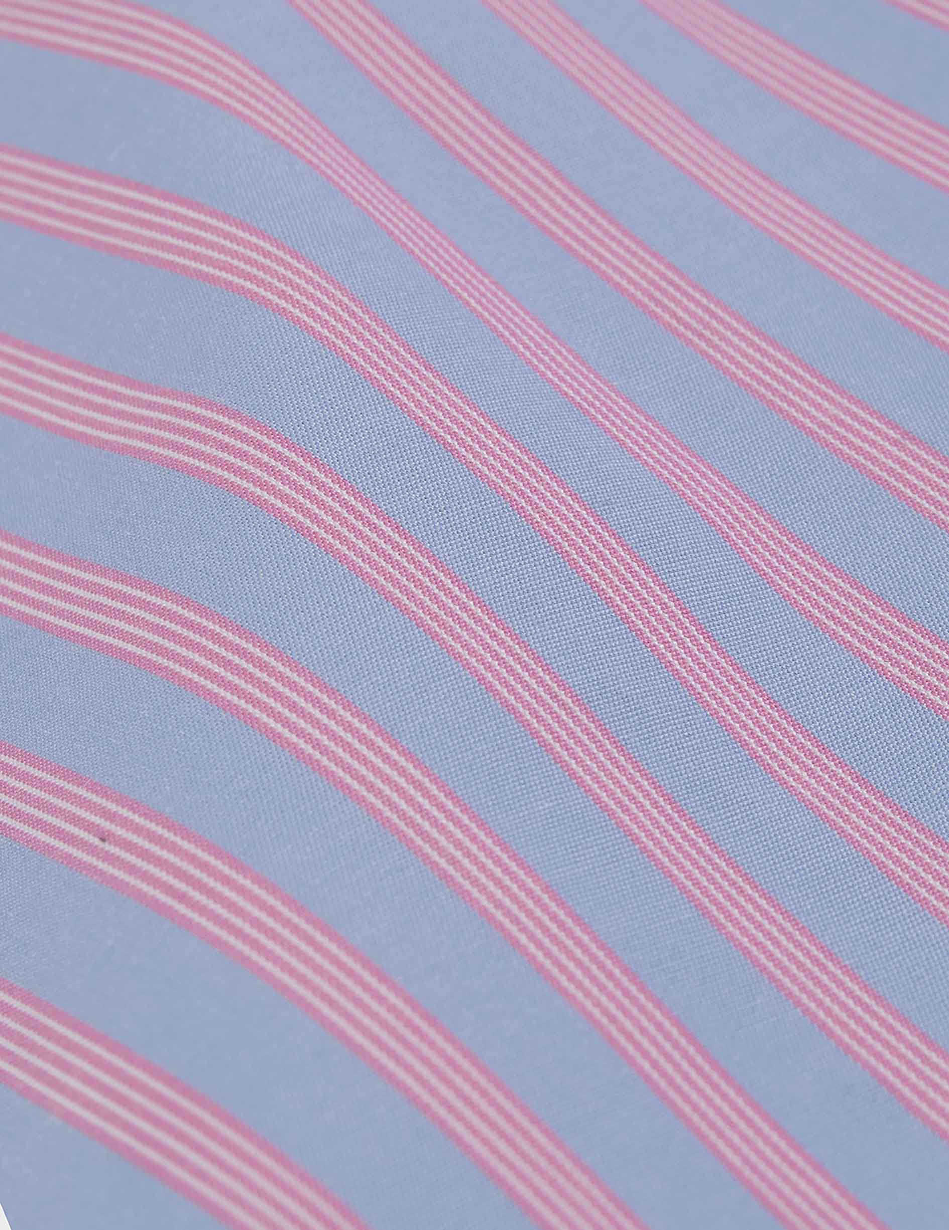 Chemise Greta rayée rose - Popeline - Col Victorien