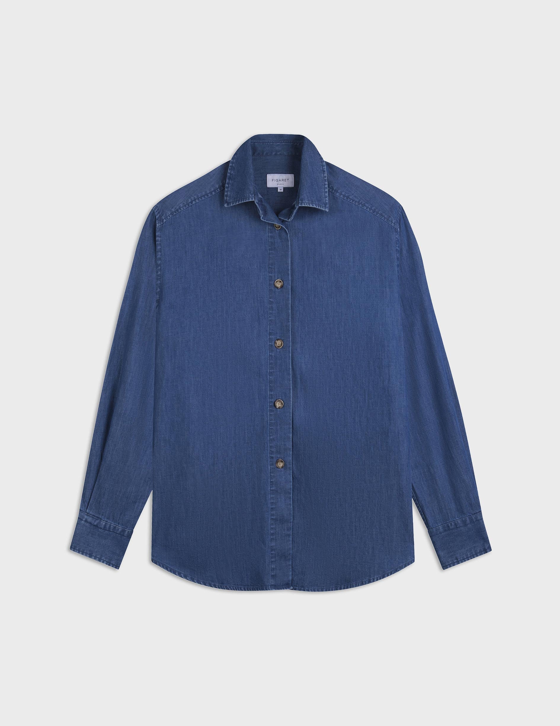 Chemise Léanna en denim bleu - Denim - Col Chemise