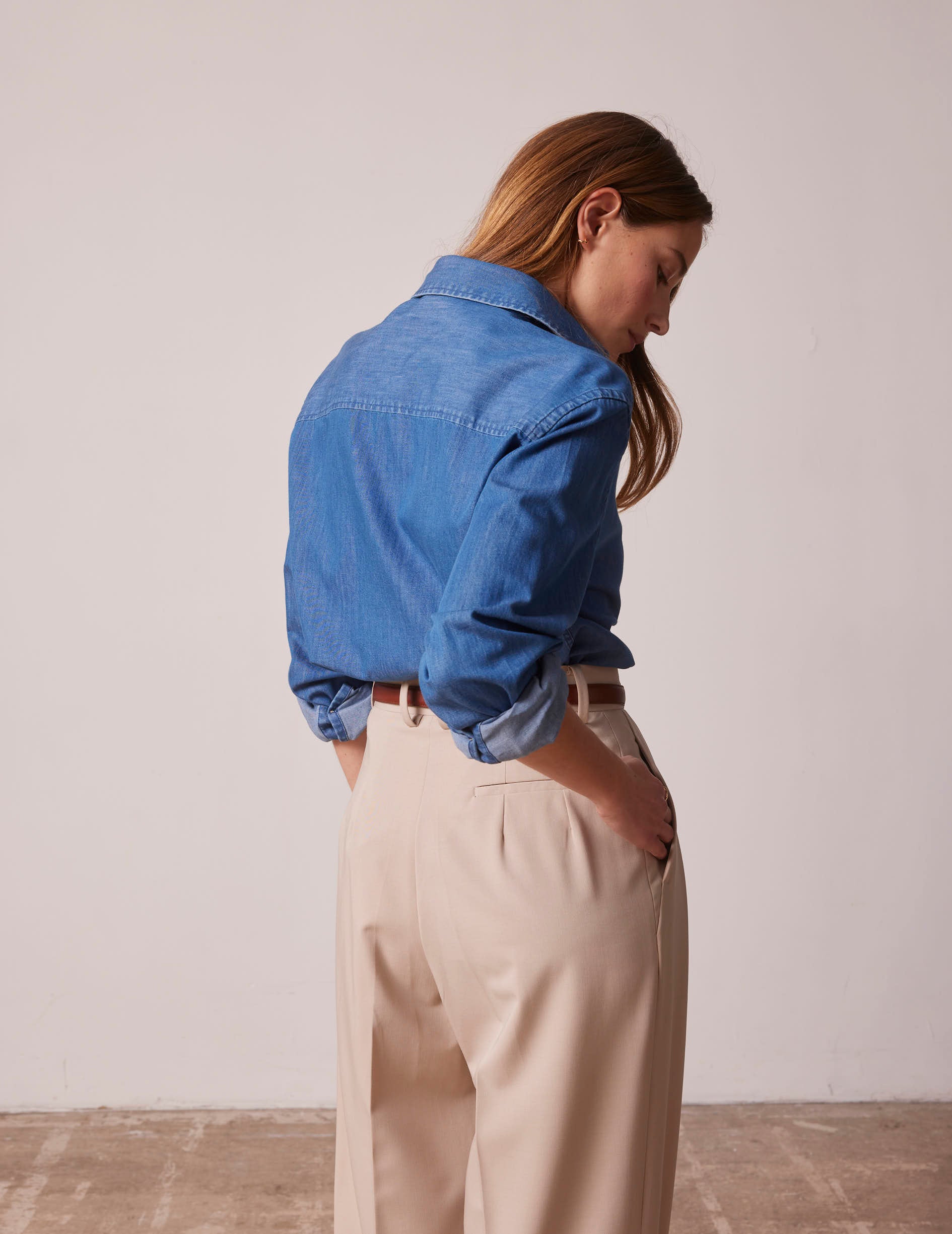 Chemise Léanna en denim bleu - Denim - Col Chemise