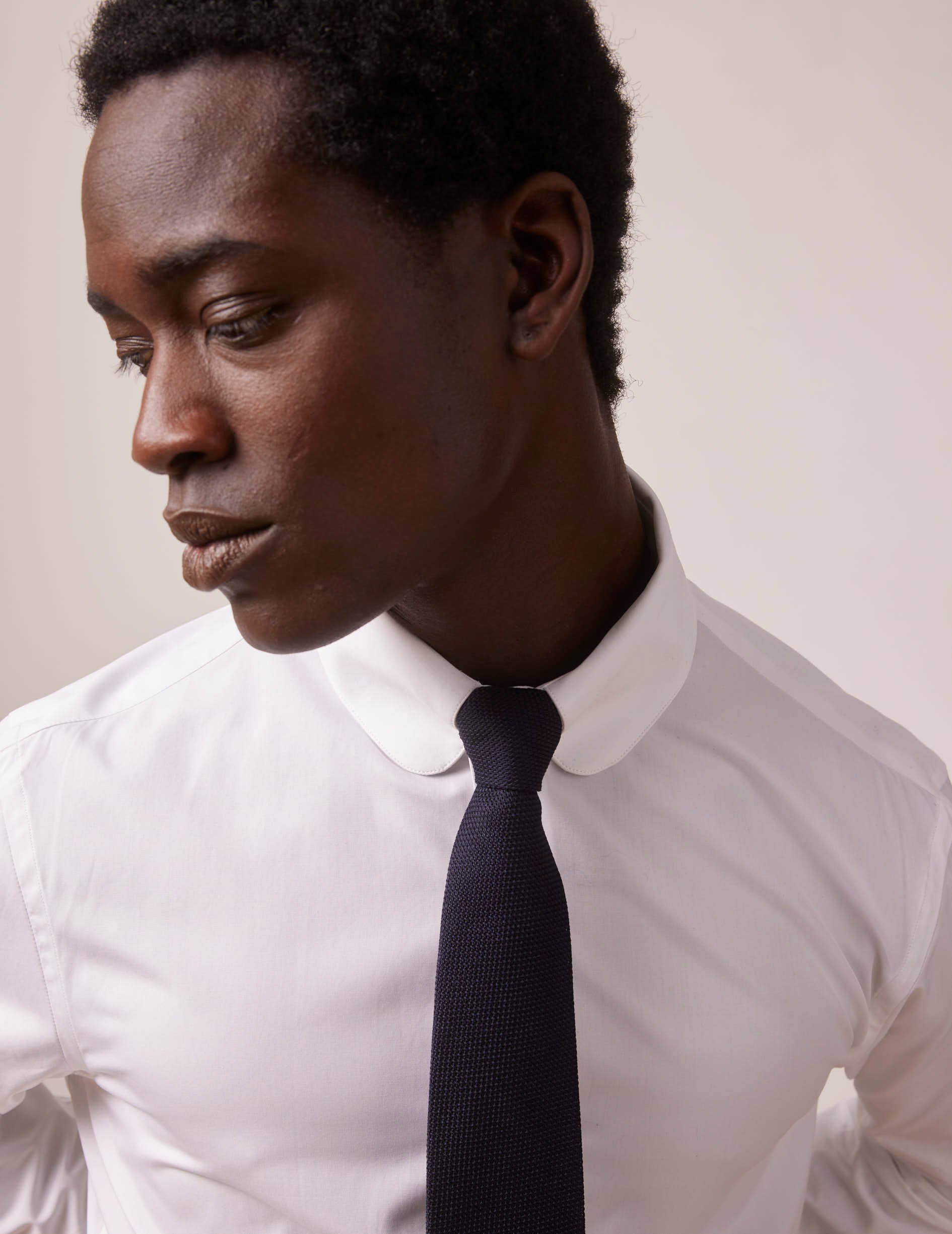 Chemise semi-ajustée blanche - Popeline - Col Anglais