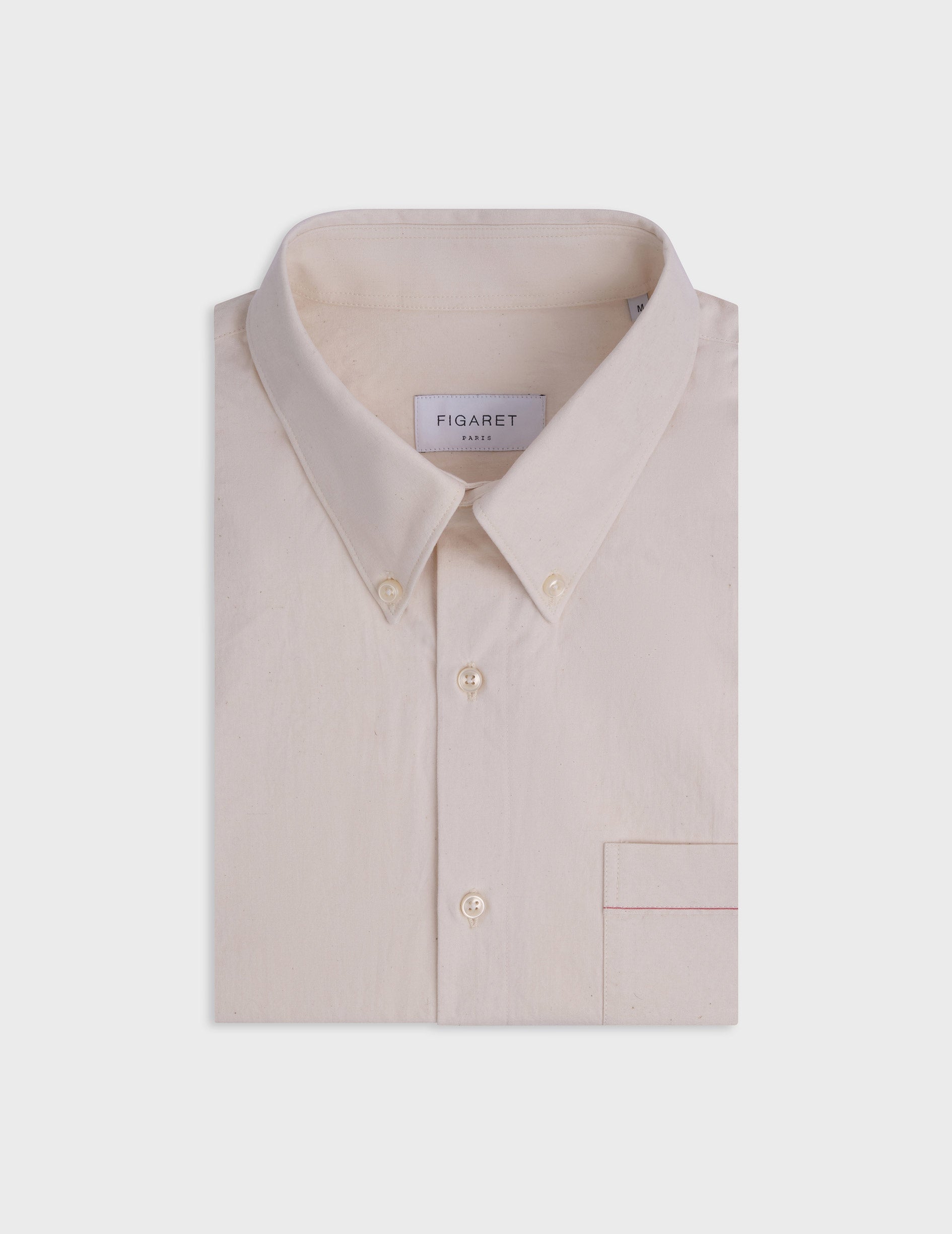 Chemise Armand écrue - Toile selvedge - Col Prodigieux boutonné