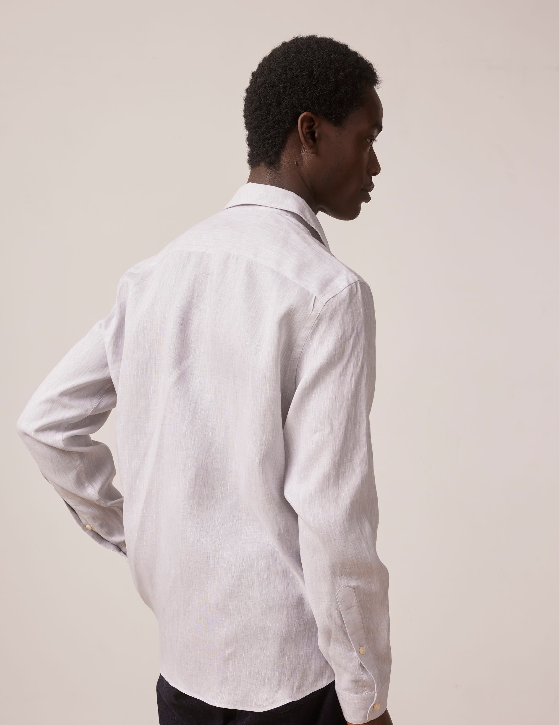 Grey linen Auguste shirt - Linen - French Collar