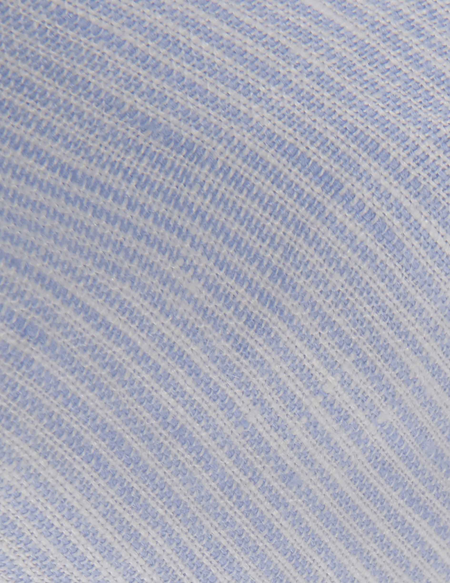 Blue striped linen Auguste shirt - Linen - French Collar