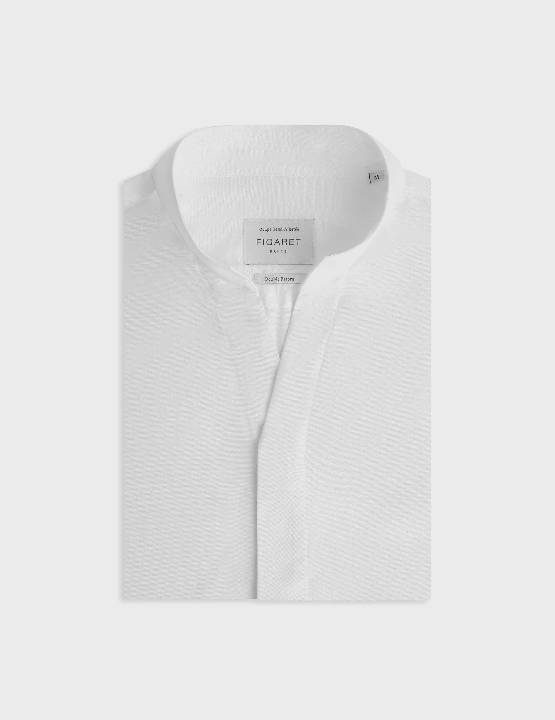 Chemise Carl gorge cachée blanche - Pinpoint - Col Droit ouvert