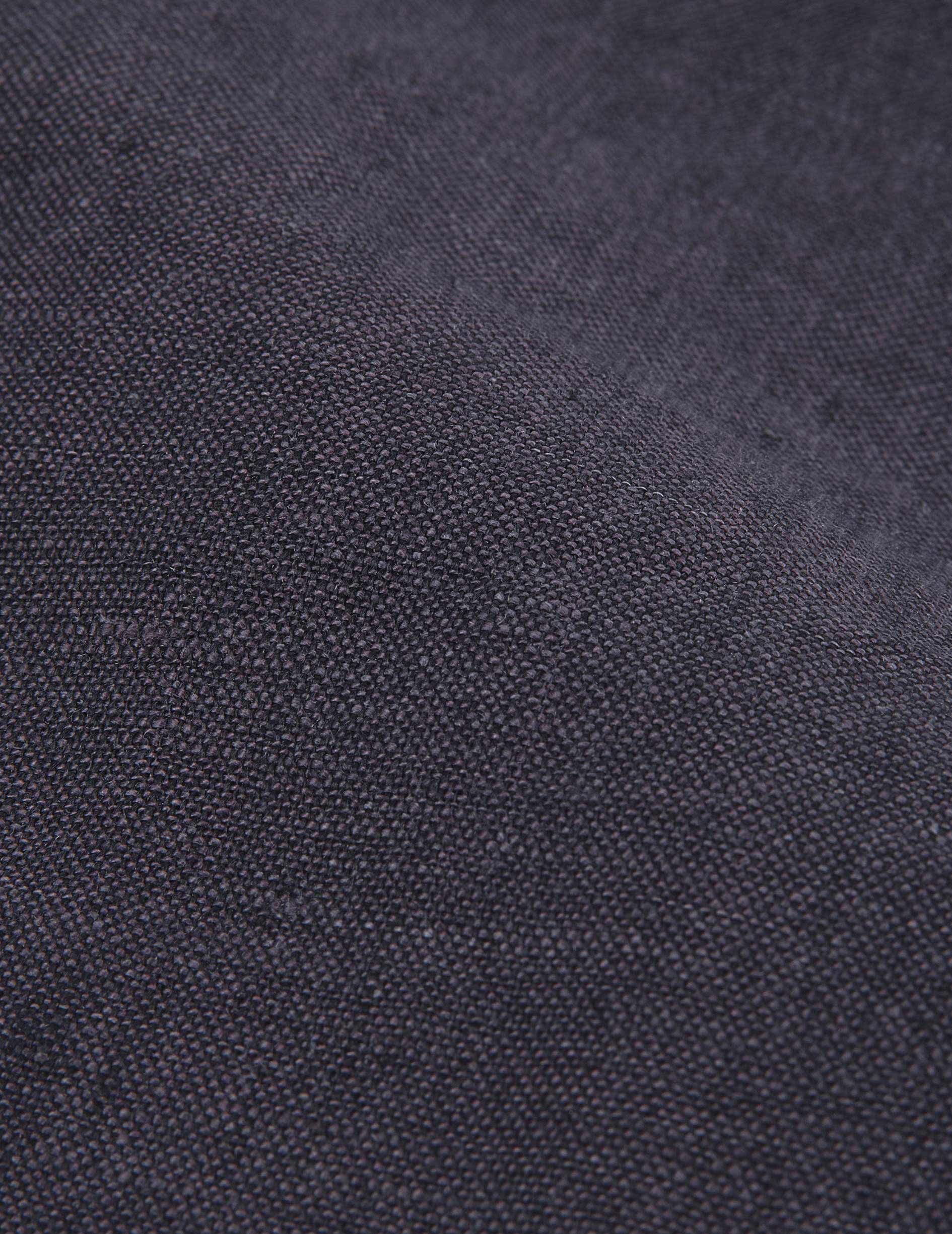 Chemise Carl en lin noir - Lin - Col Droit ouvert