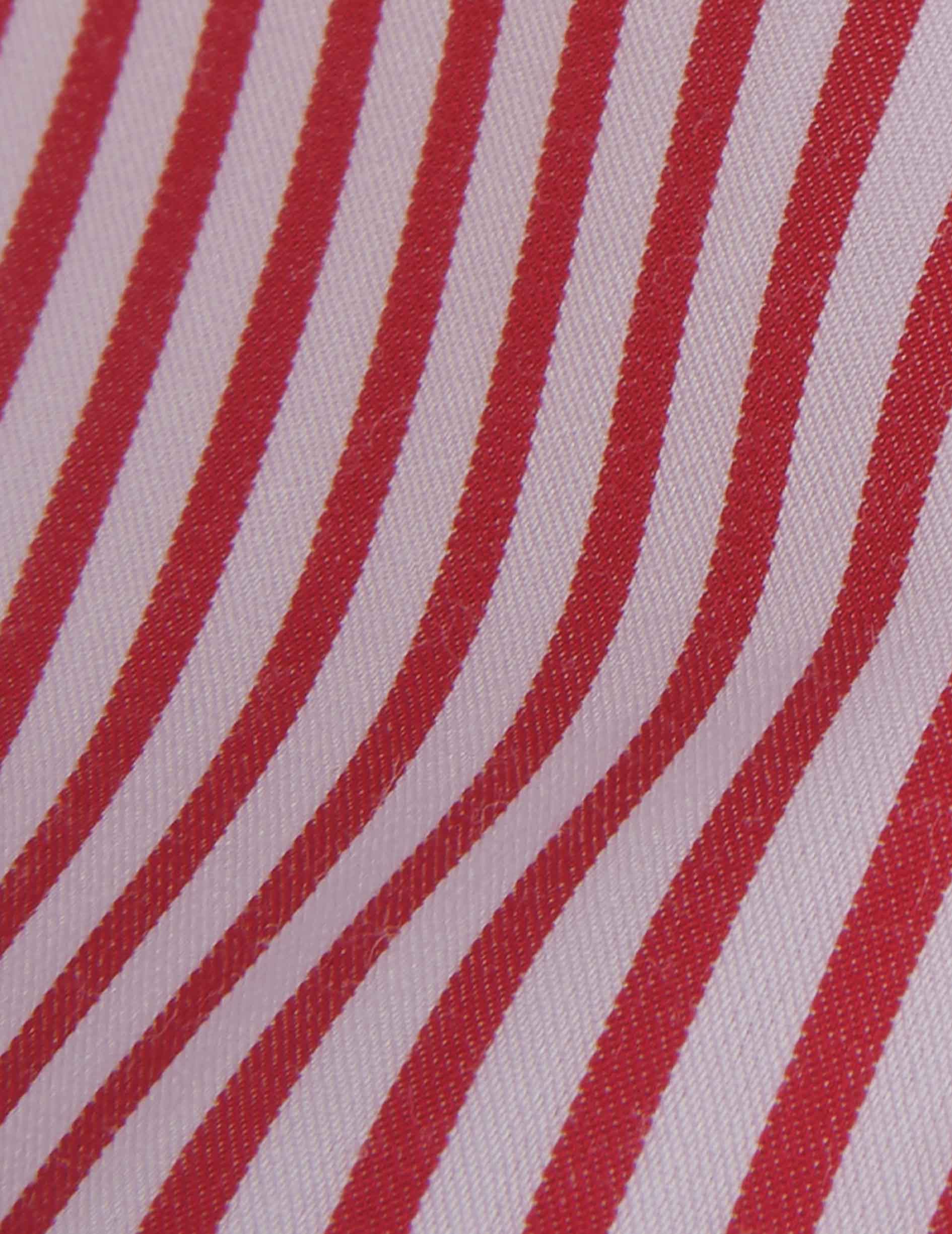 Red striped fitted shirt - Twill - Figaret Collar