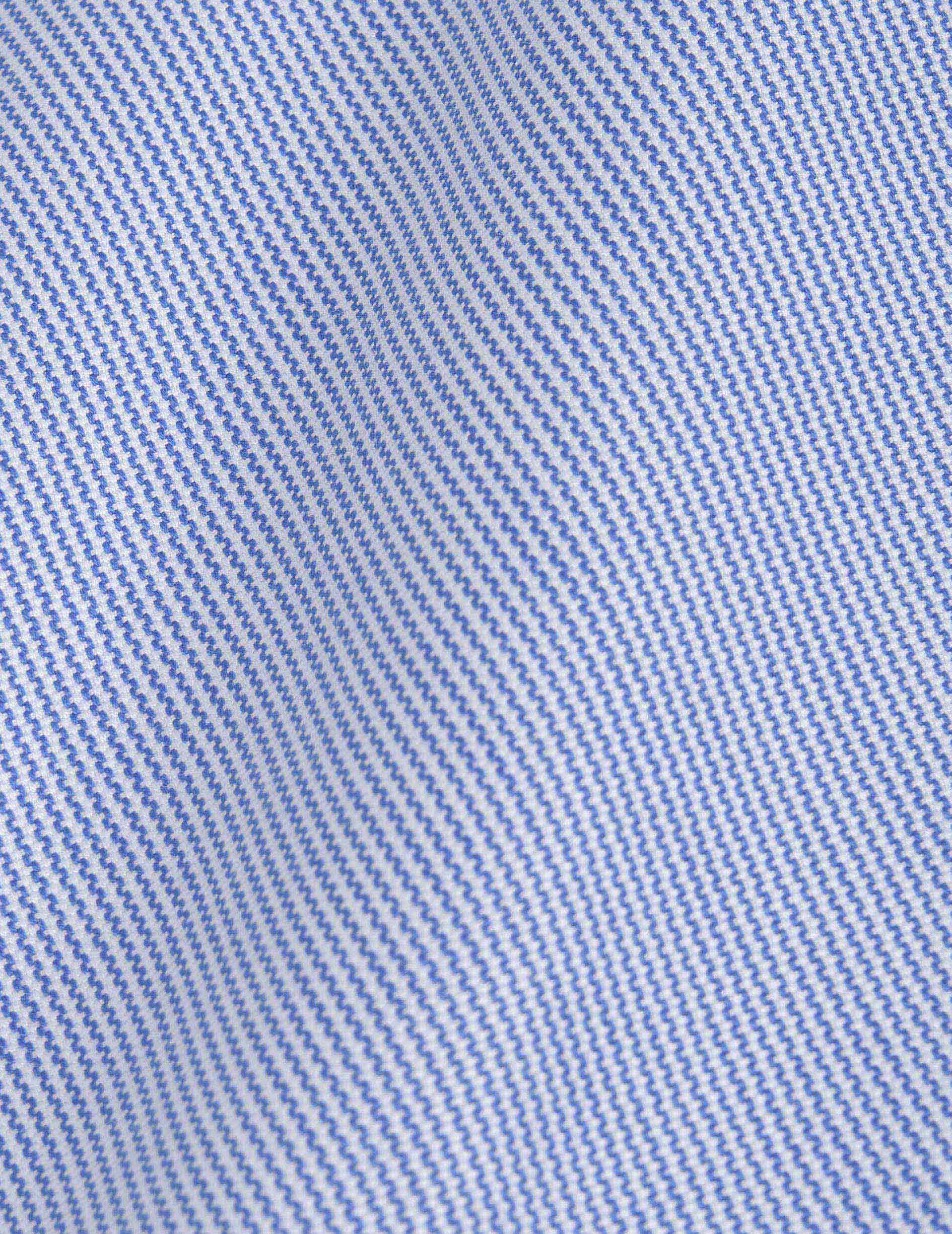 Chemise Gaspard rayée bleue - Oxford - Col Américain