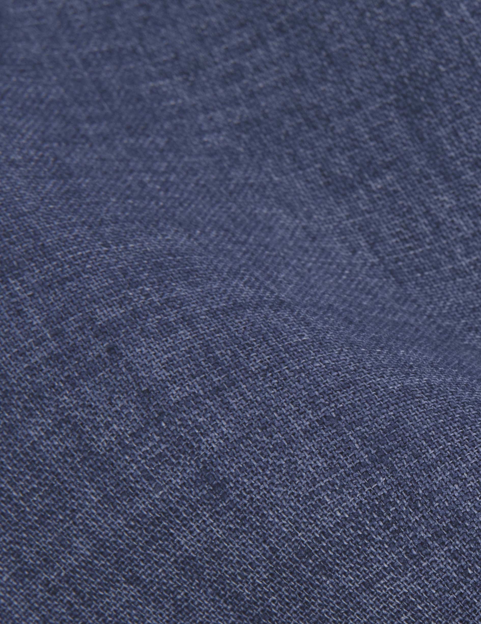 Chemise Gaspard en lin bleu - Lin - Col Américain