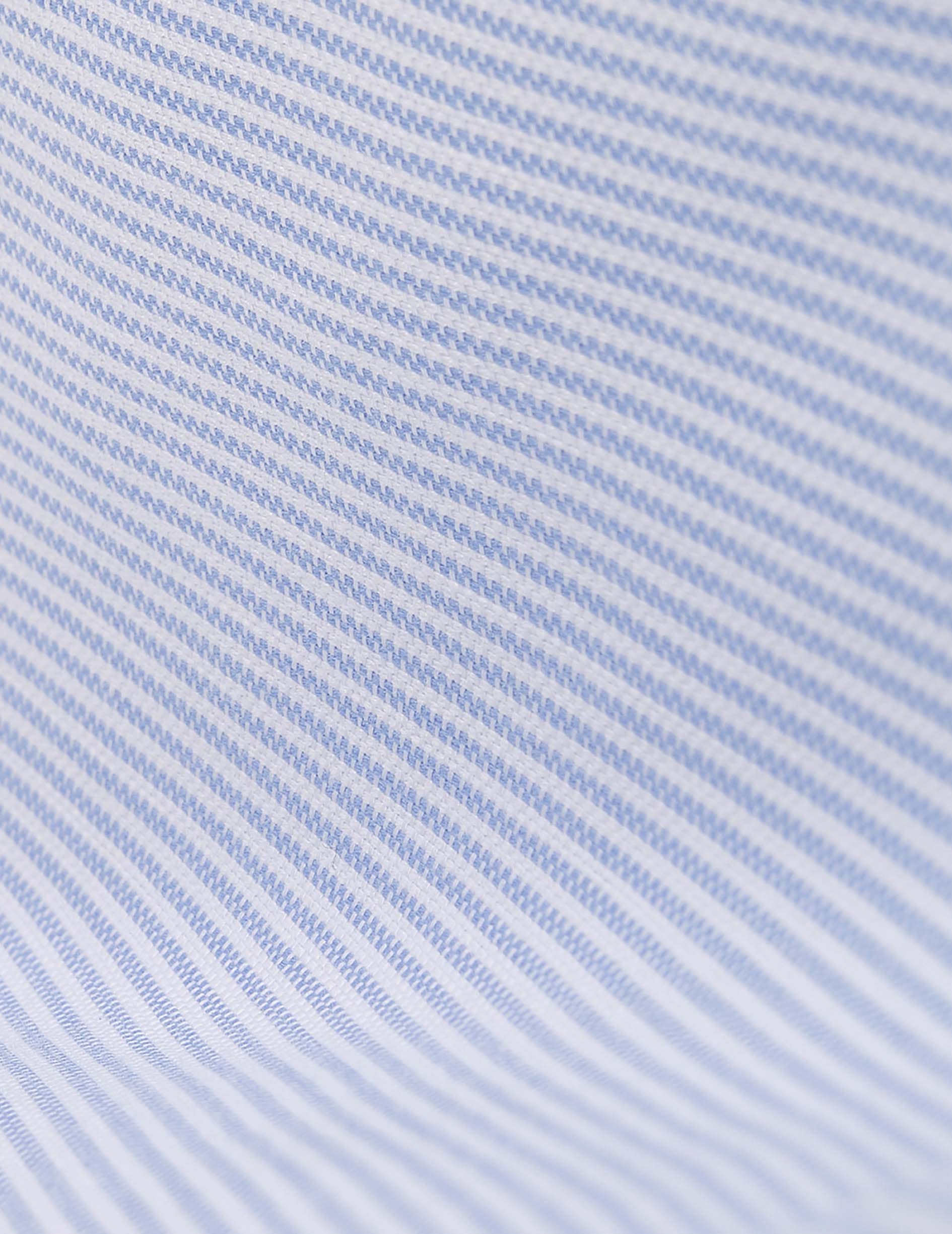 Blue striped Hilario popover shirt - Oxford - Officer Collar