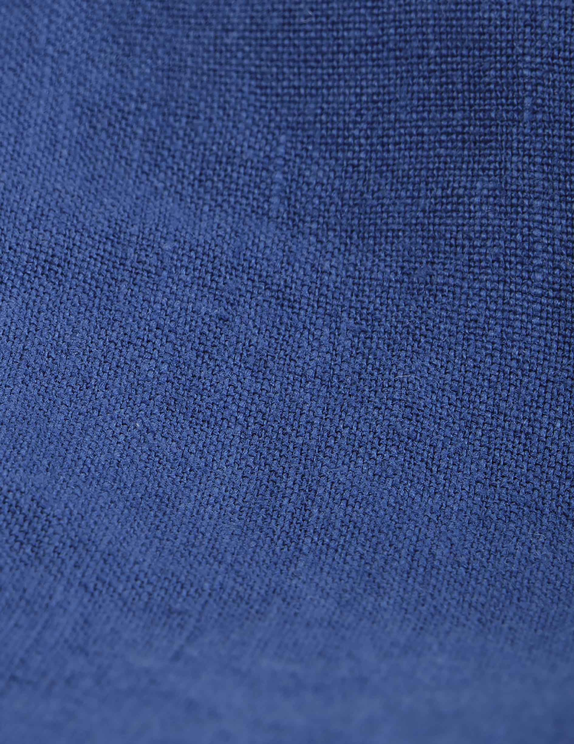 Blue linen Hilario popover shirt - Linen - Officer Collar