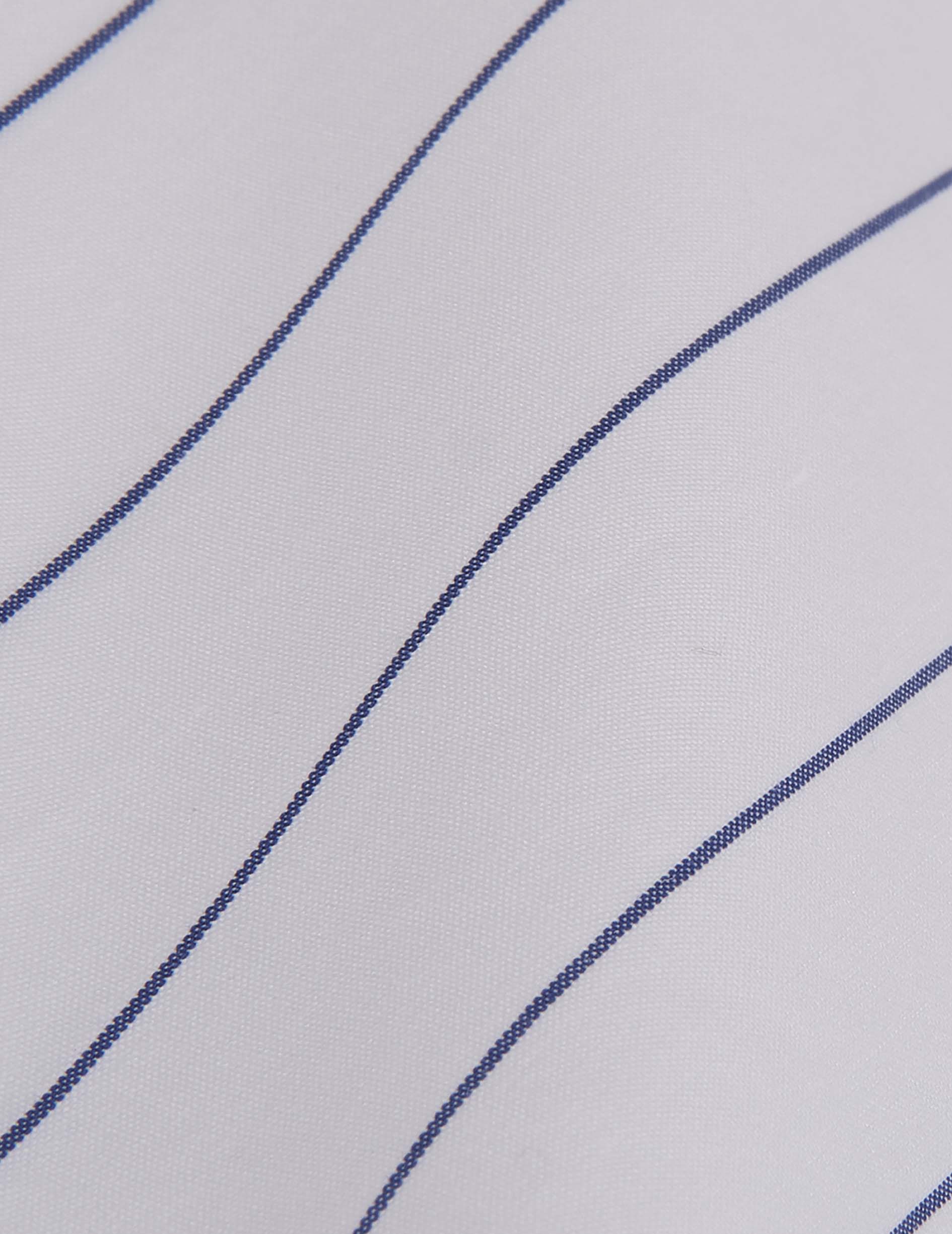 Chemise ajustée rayée marine - Popeline - Col Italien