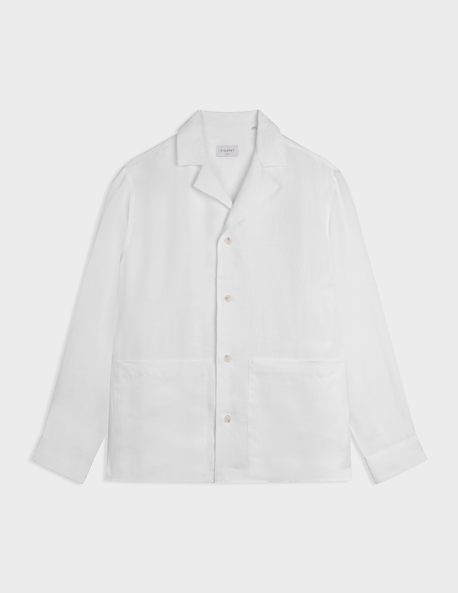 Chemise Livio en lin blanc - Lin - Col Pyjama