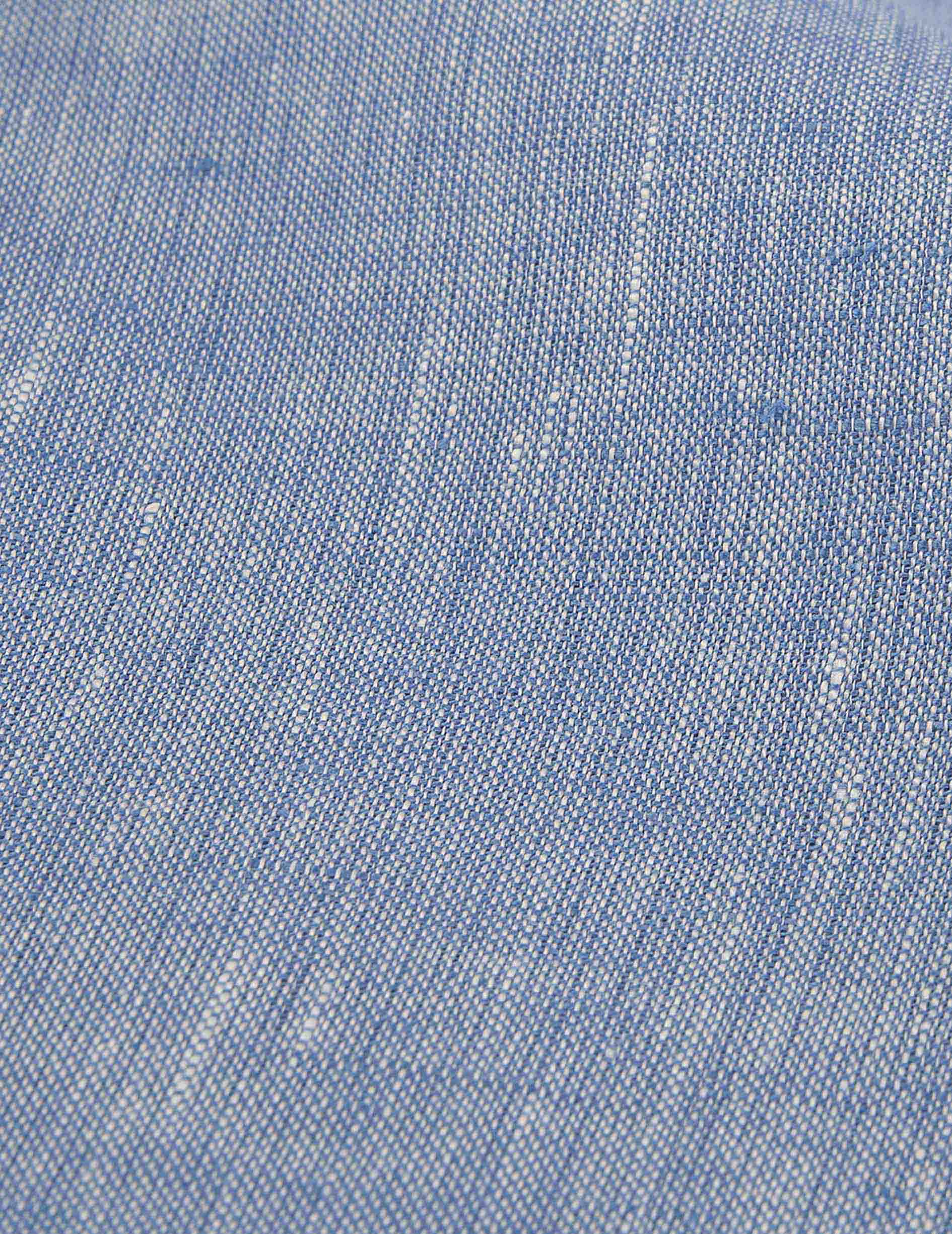 Chemise Livio en lin bleu - Lin - Col Pyjama