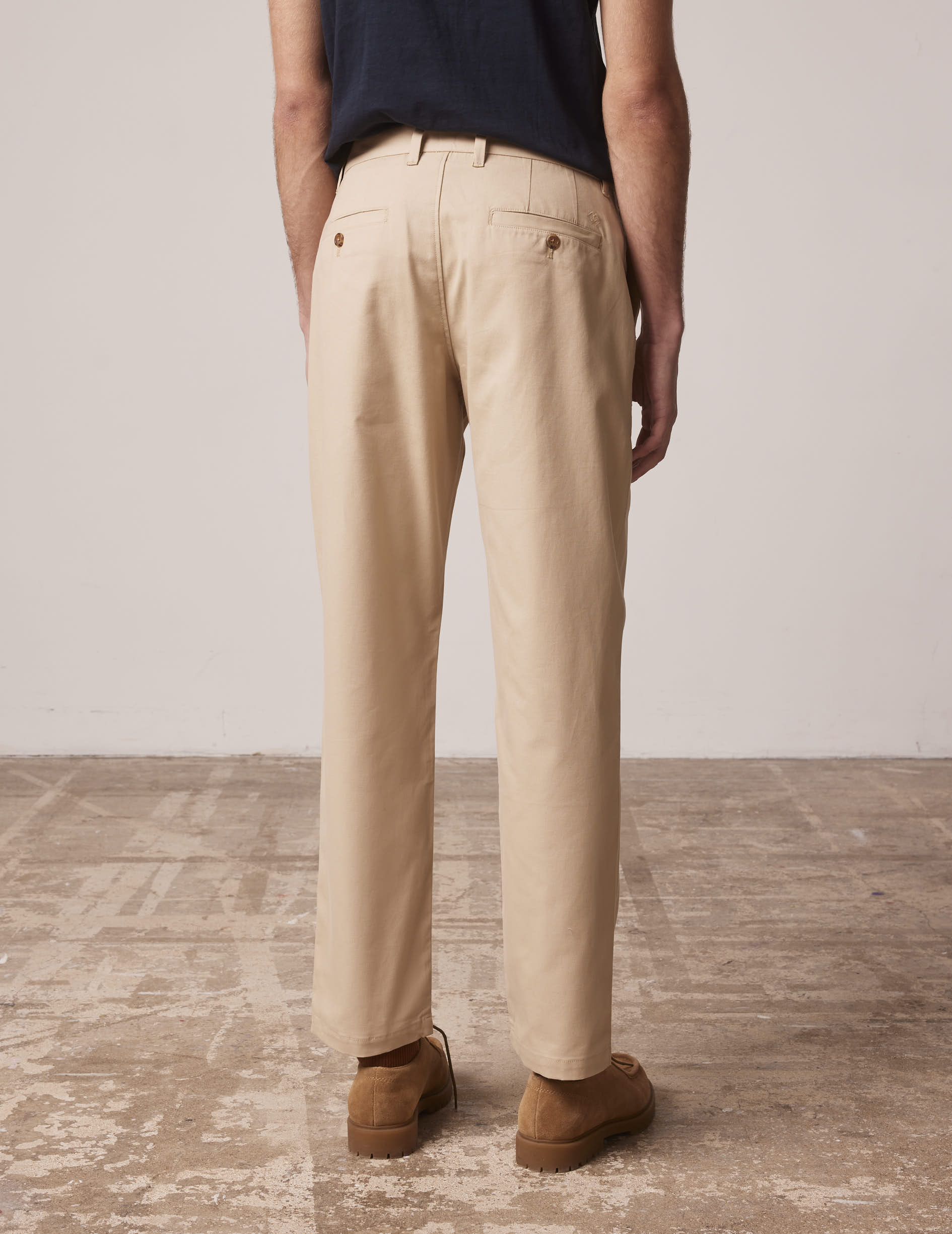 Pantalon Ignacio en canvas de coton beige