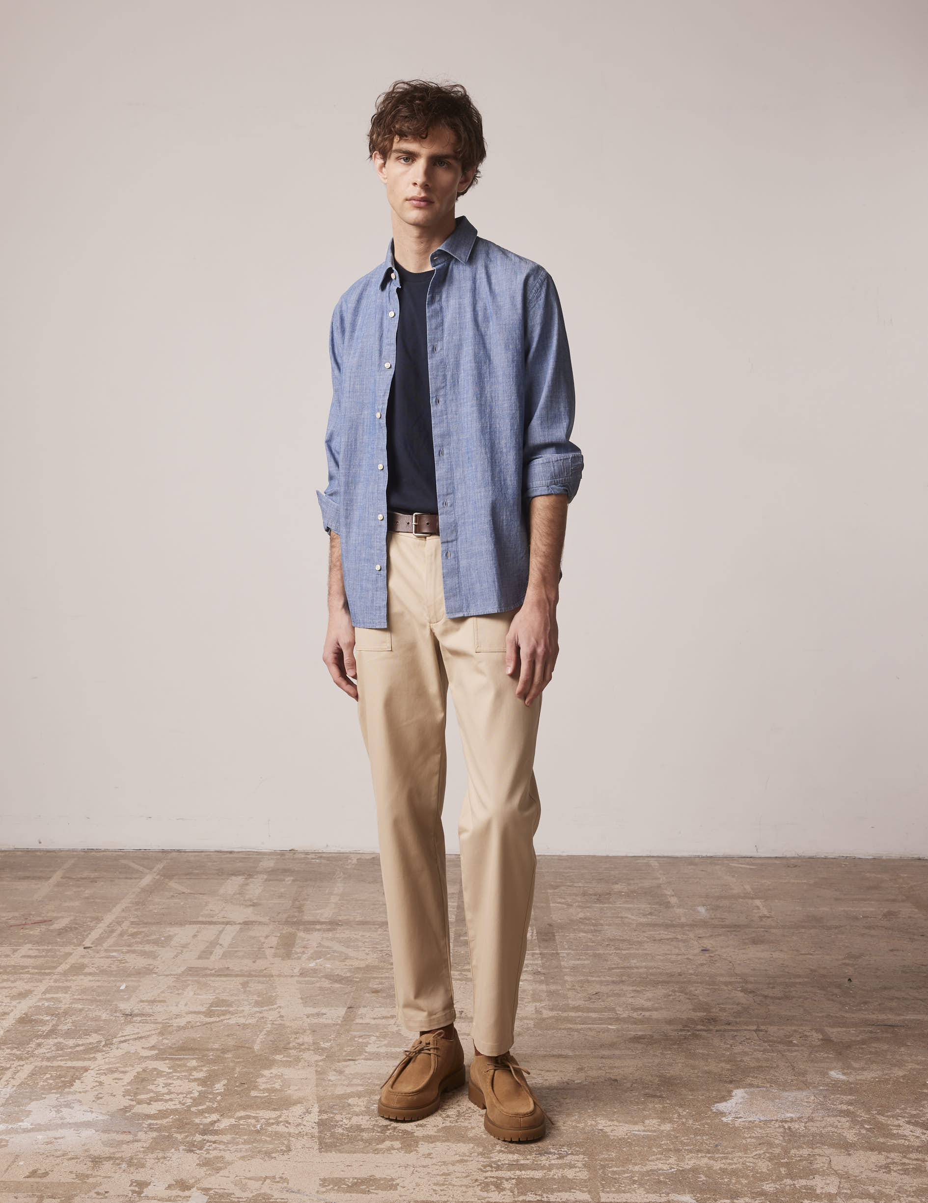 Pantalon Ignacio en canvas de coton beige