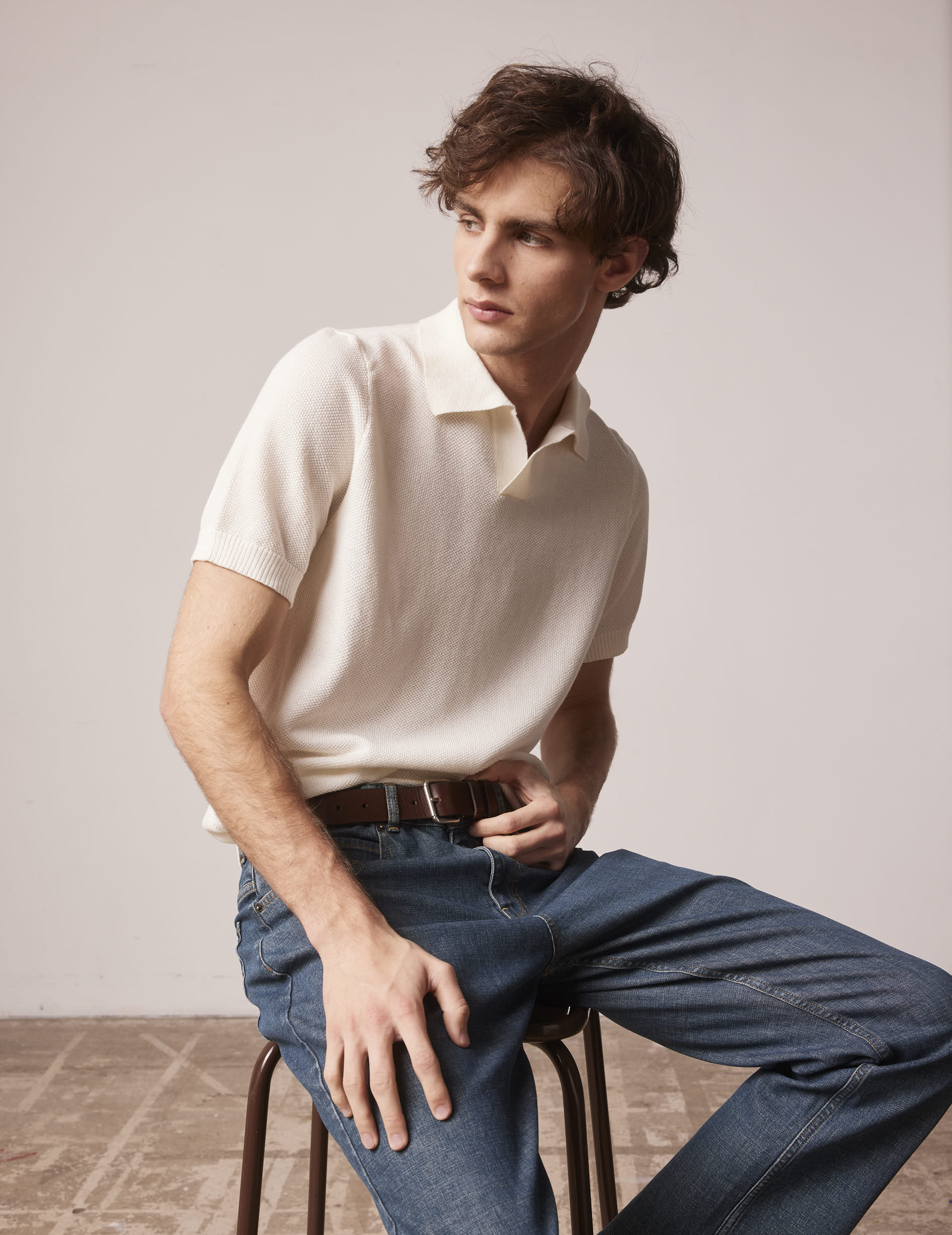 Polo Lilian en coton écru