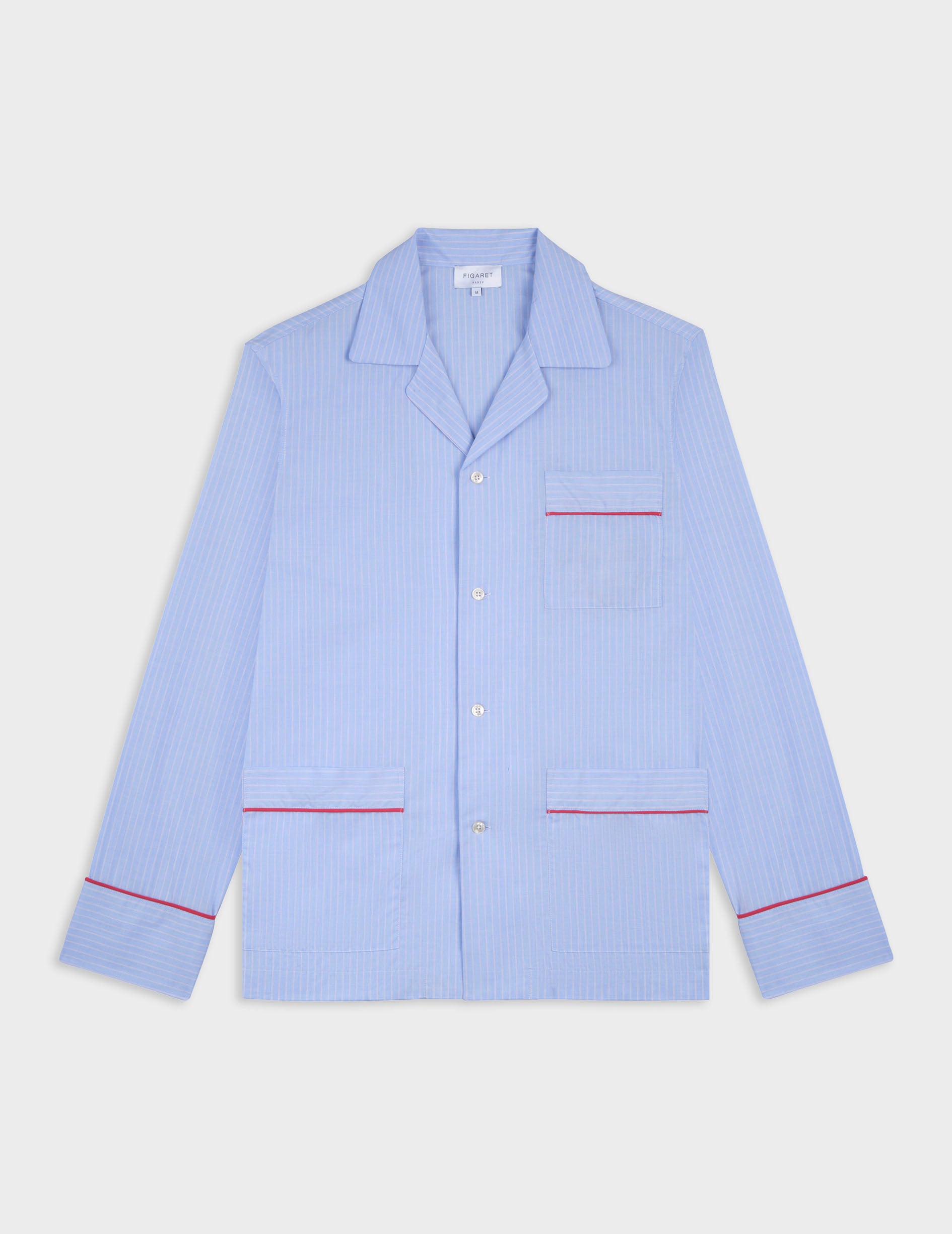 Louis pajamas in red striped poplin