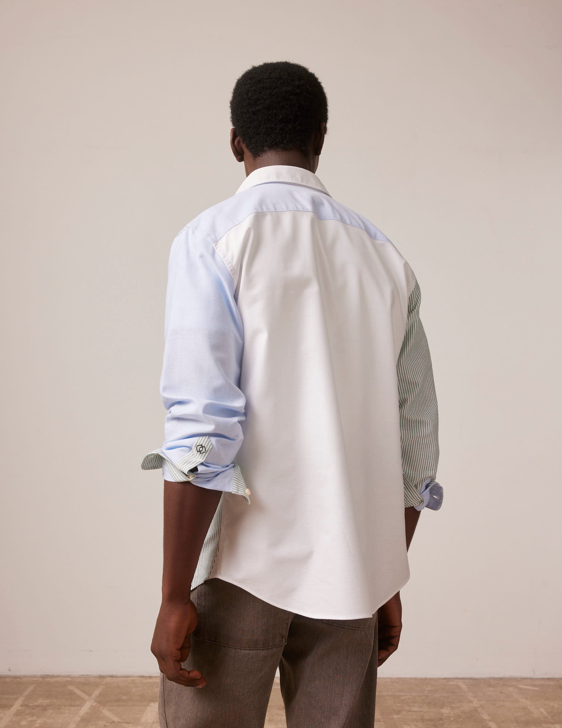 Fun shirt Aymeric rayée - Oxford - Col Américain