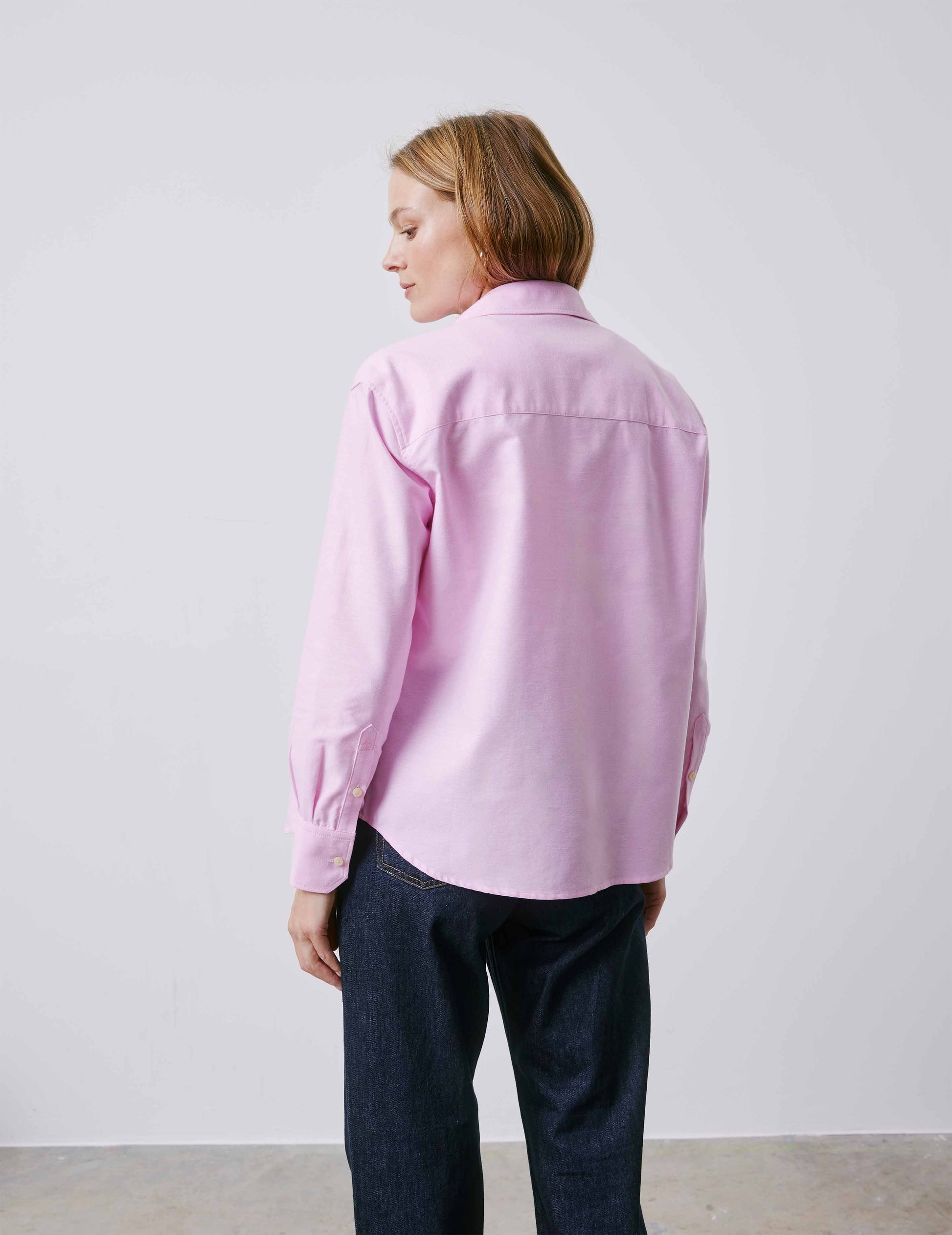 Chemise Charlotte rose - Oxford - Col Chemise