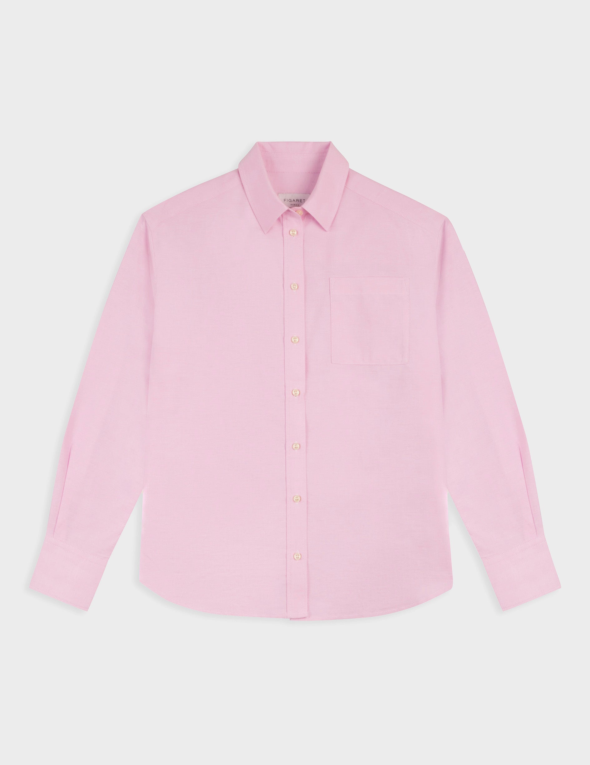 Chemise Charlotte rose - Oxford - Col Chemise