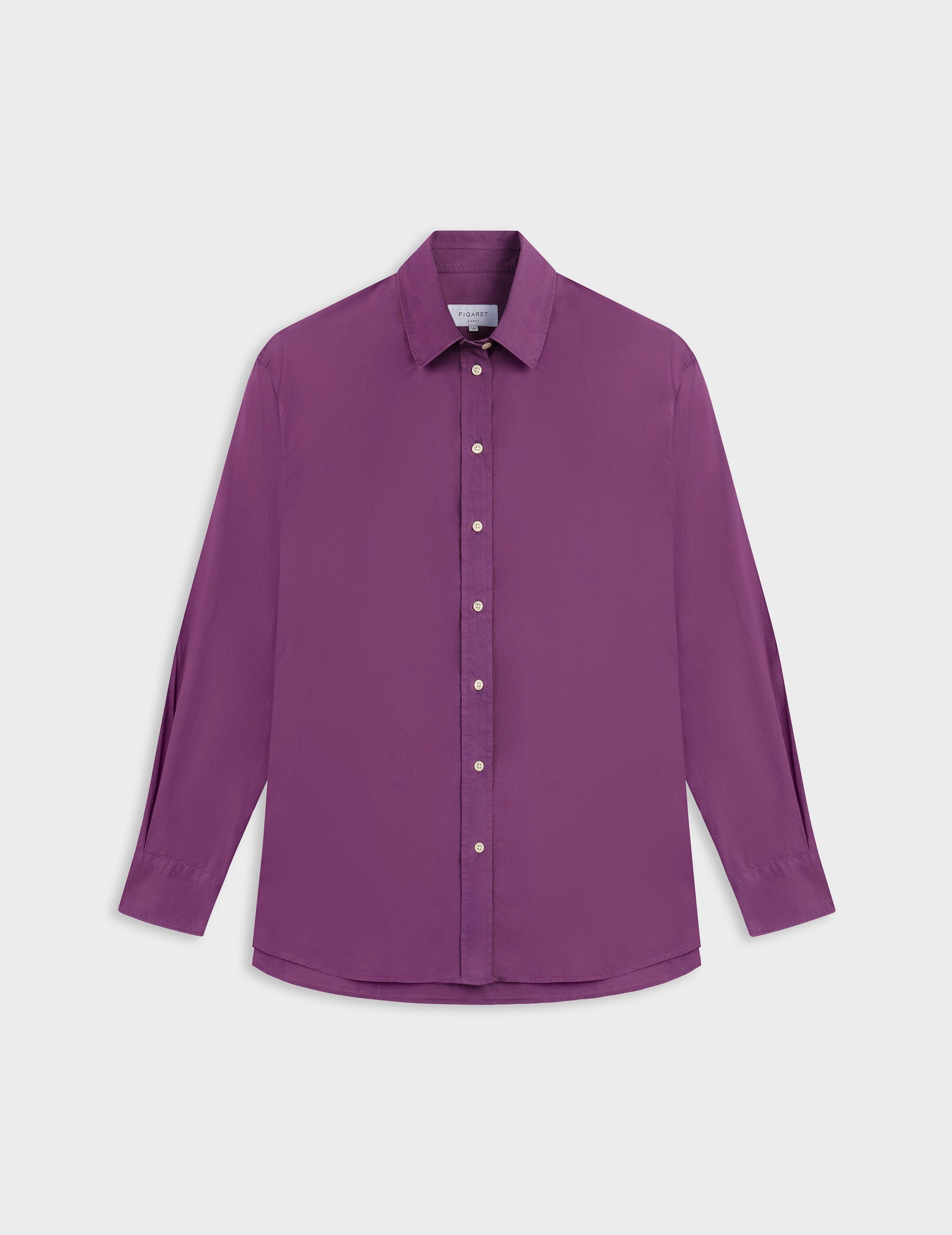 Delina violet oversized shirt - Poplin - Shirt Collar