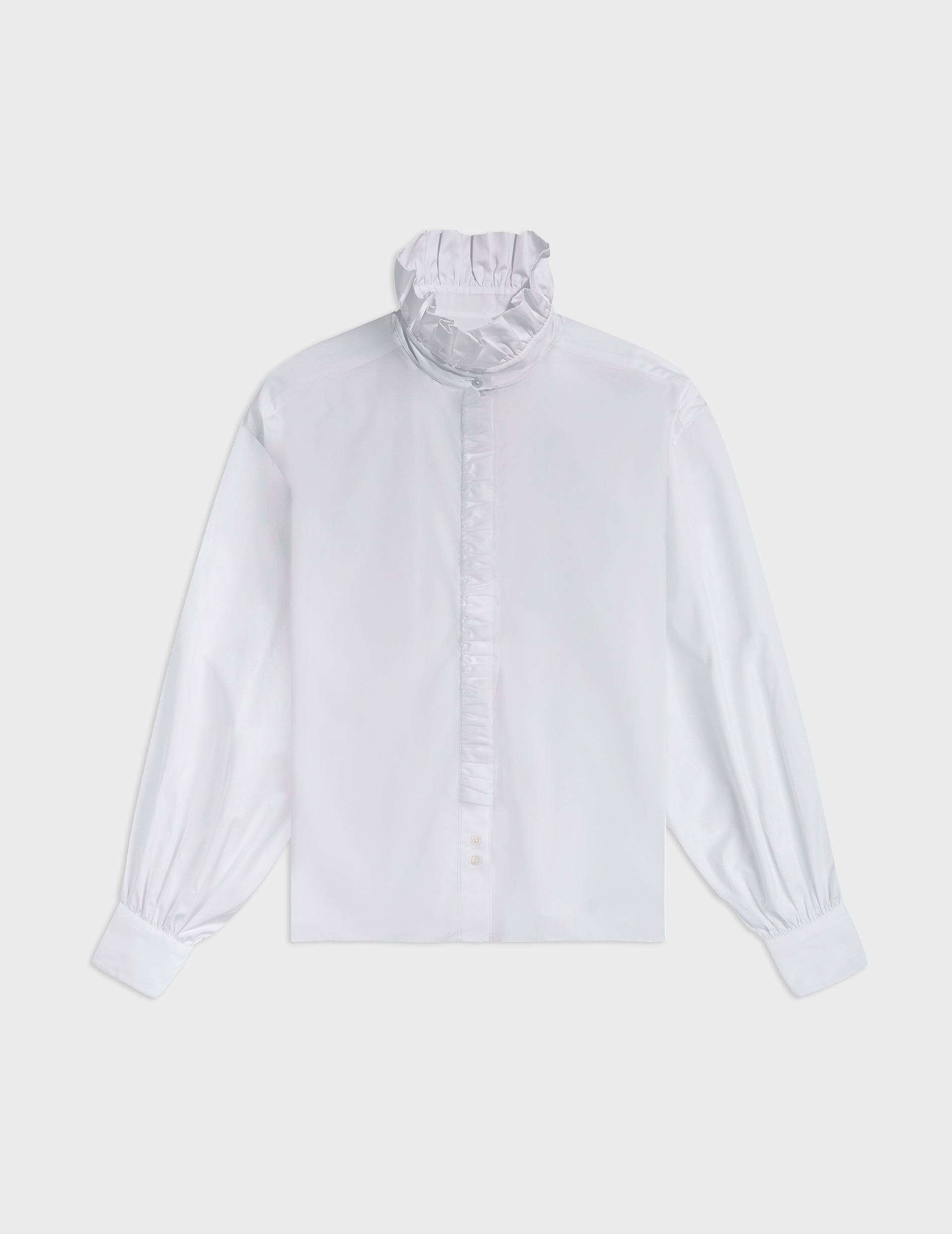 Chemise Greta blanche - Popeline - Col Victorien