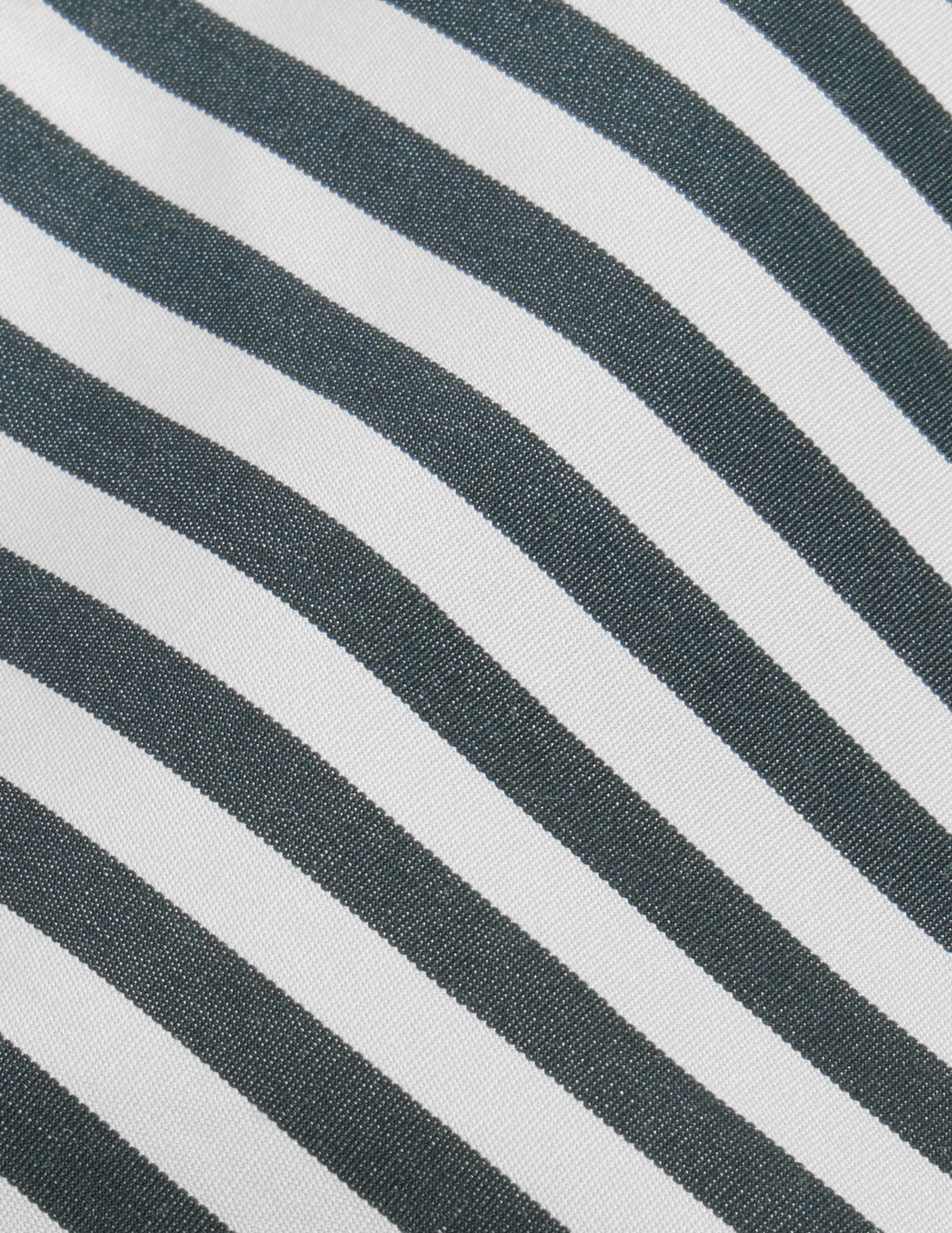 Chemise Innaée gorge cachée rayée verte - Popeline - Col Droit montant pointe