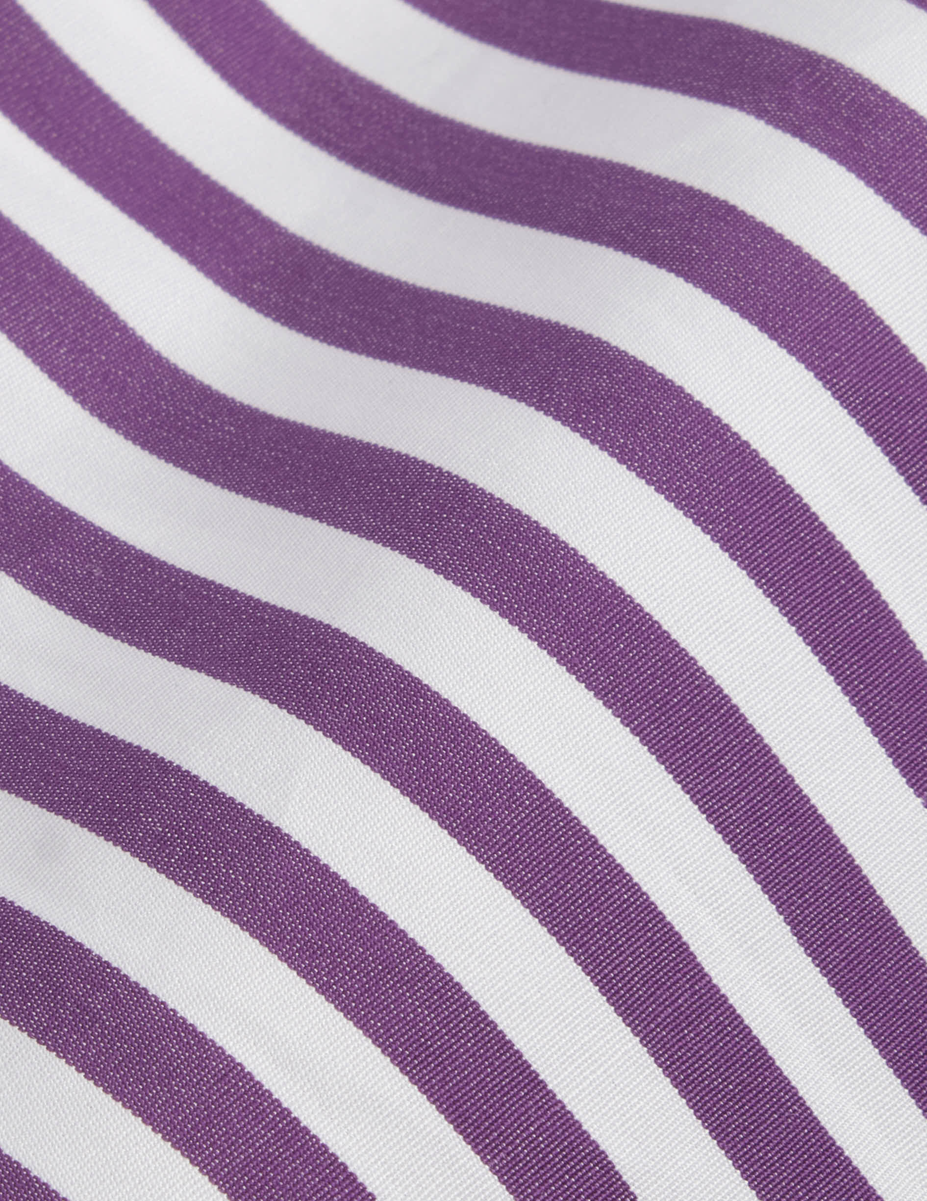 Chemise oversize Lune rayée violette à plastron - Popeline - Col Chemise