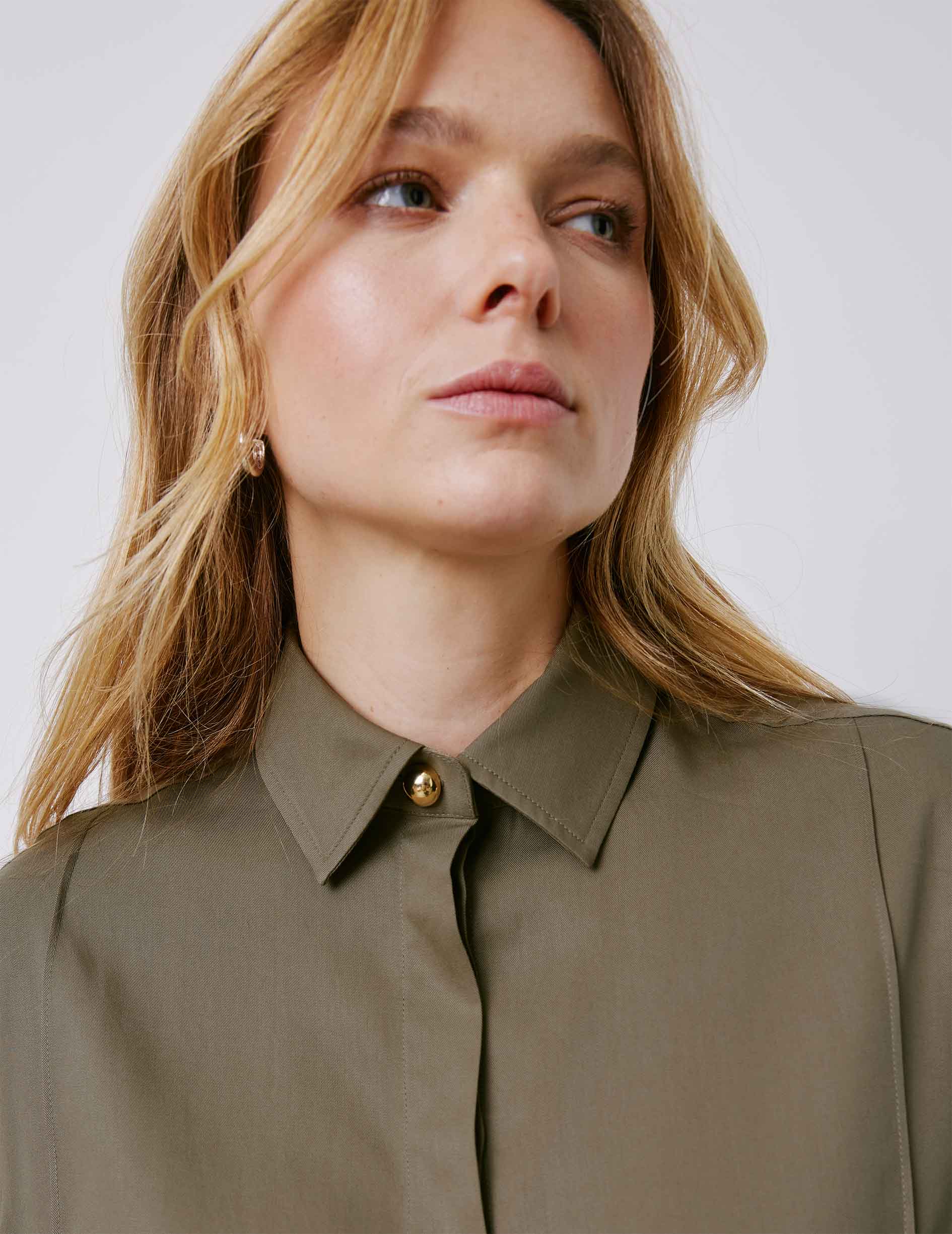 Chemise Manon gorge cachée kaki - Lyocell - Col Chemise