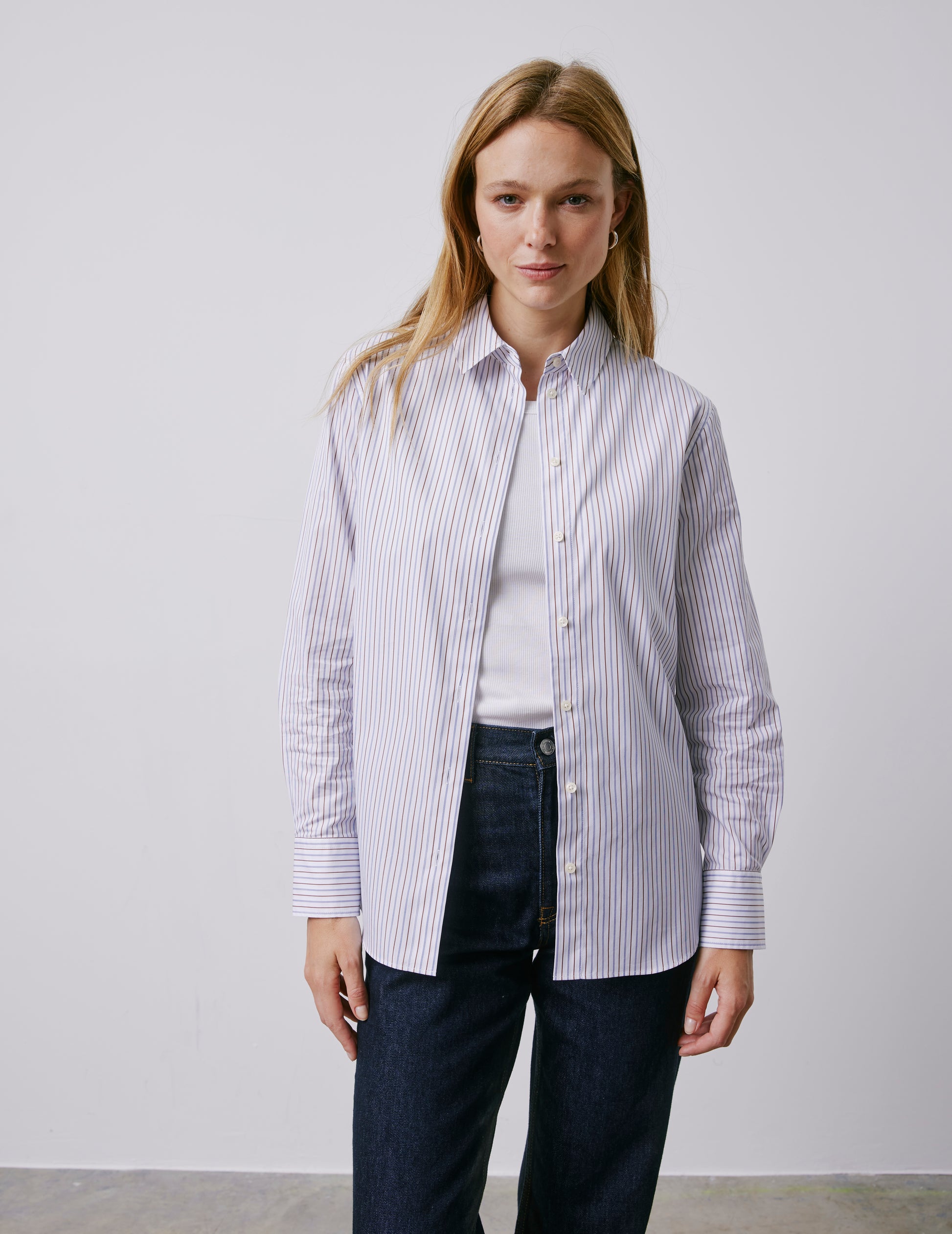 Chemise Marion rayée - Popeline - Col Chemise