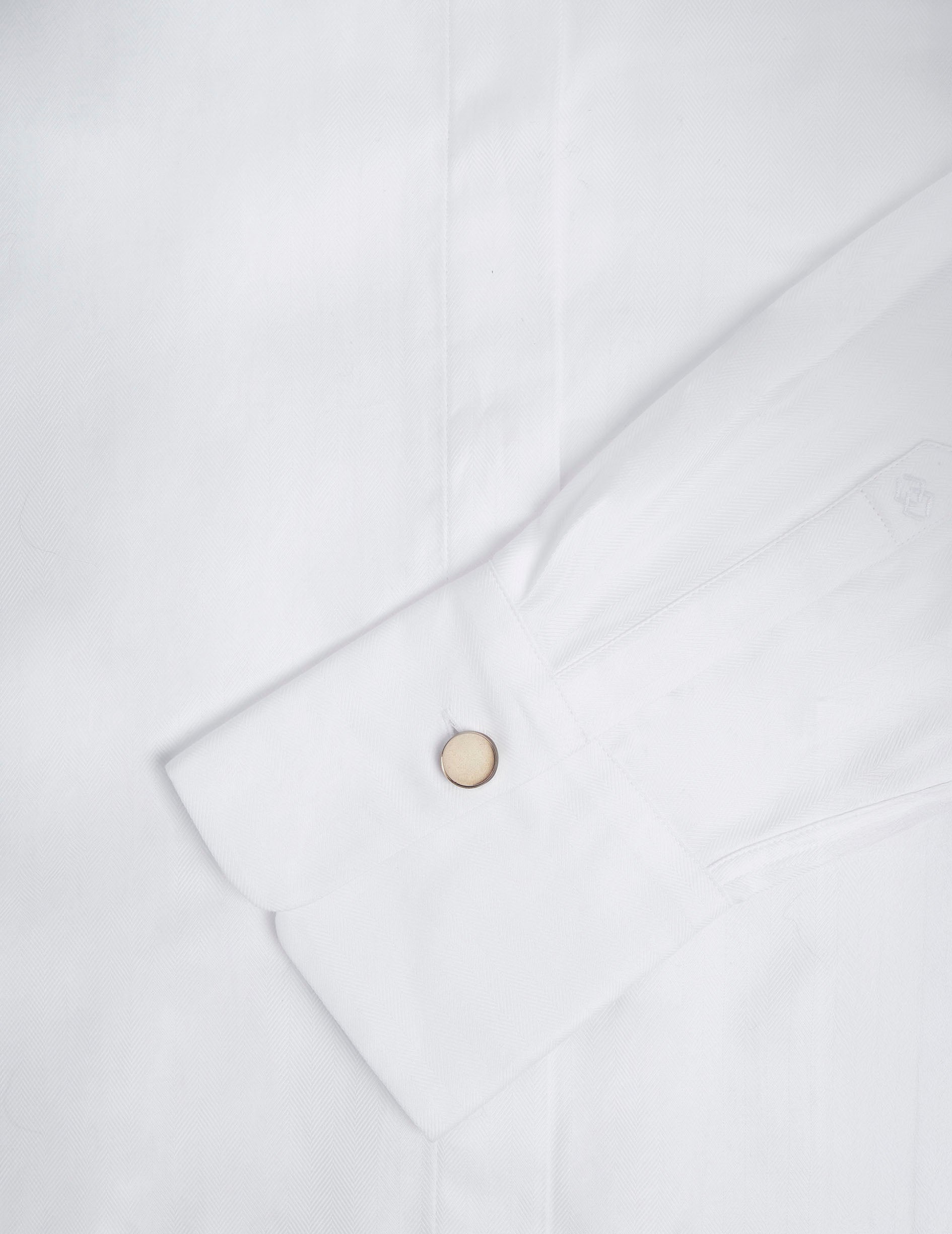 Chemise Mathéa gorge cachée blanche - Chevron - Col Chemise