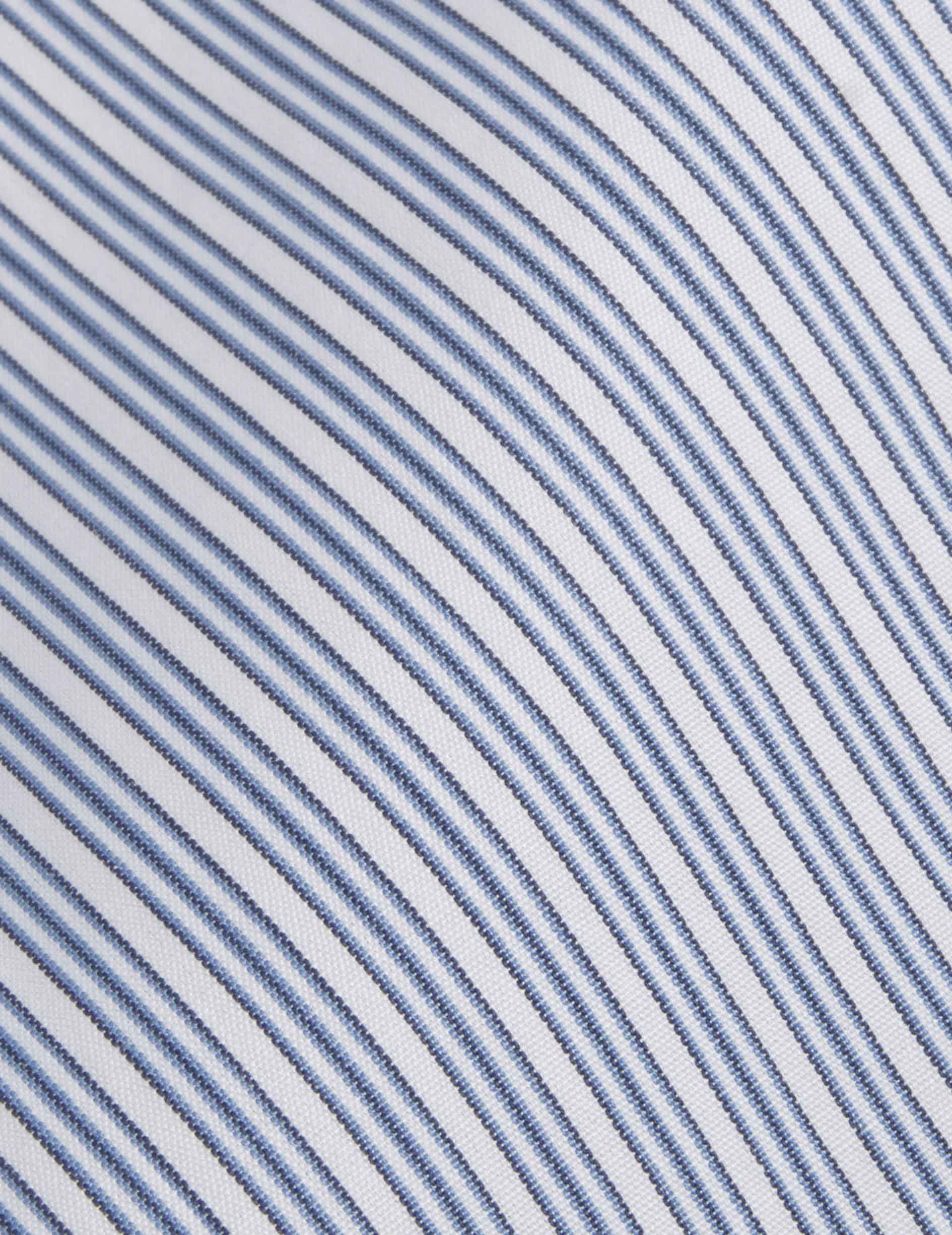 Chemise Meryl rayée bleue - Popeline - Col Chemise