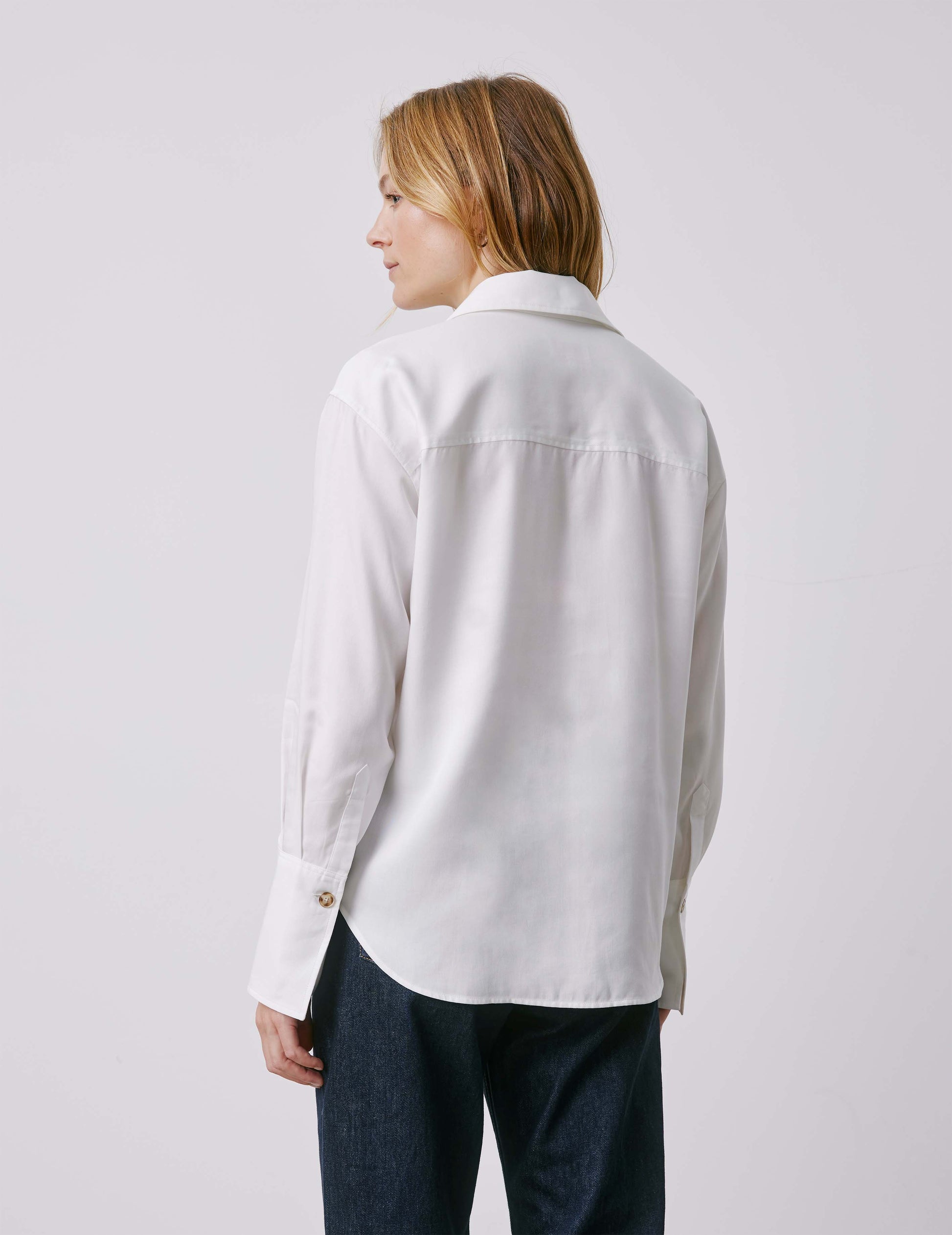 Chemise Mila blanche - Lyocell - Col Chemise