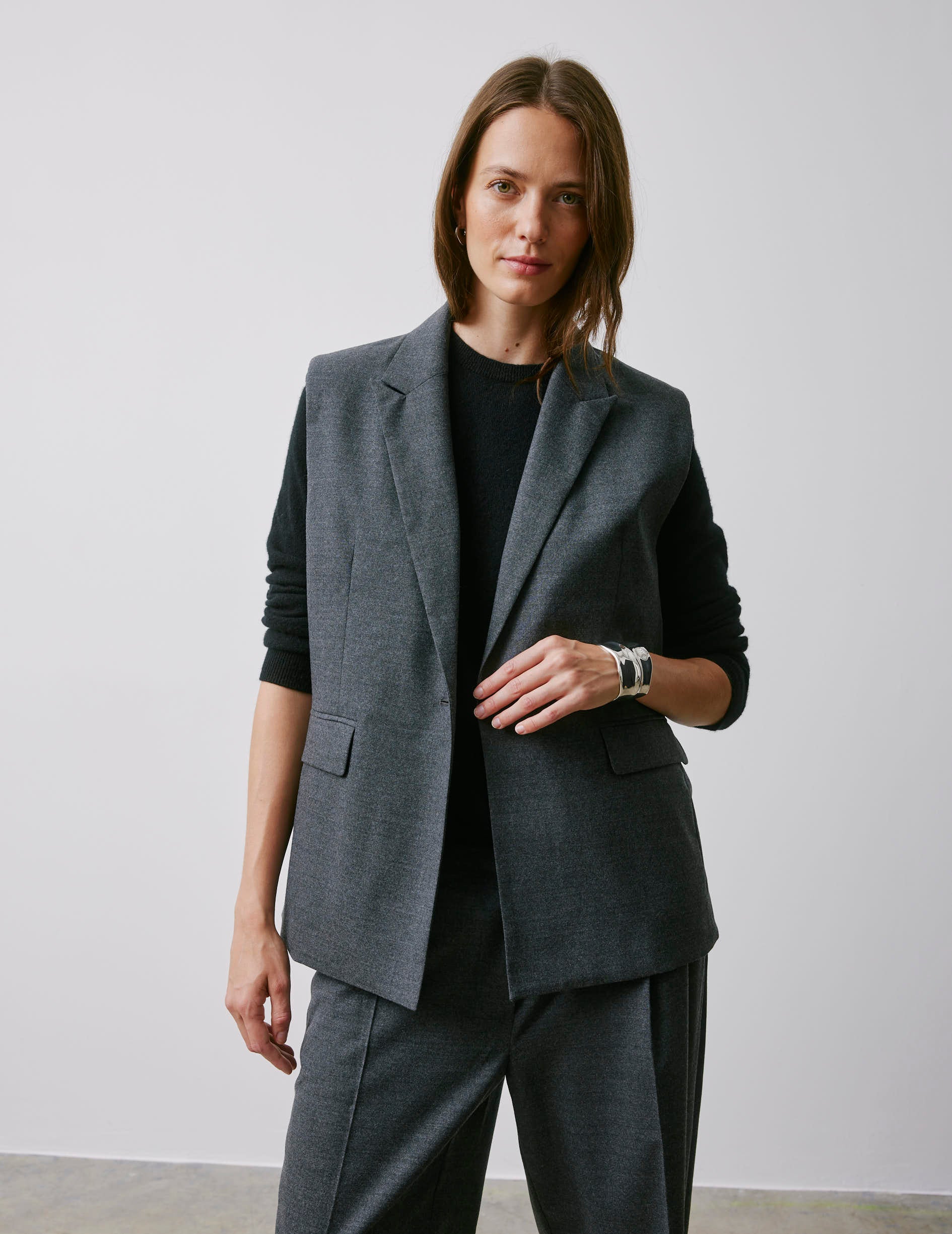 Blazer Monica en laine vierge grise