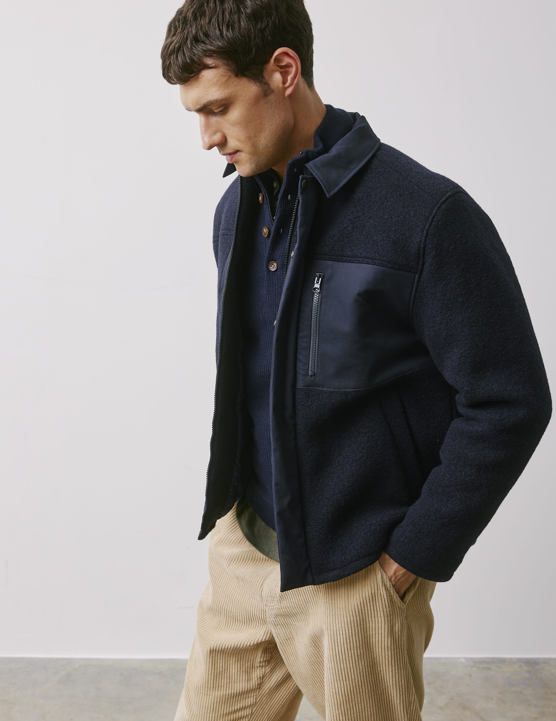 Blouson Maélan en laine marine